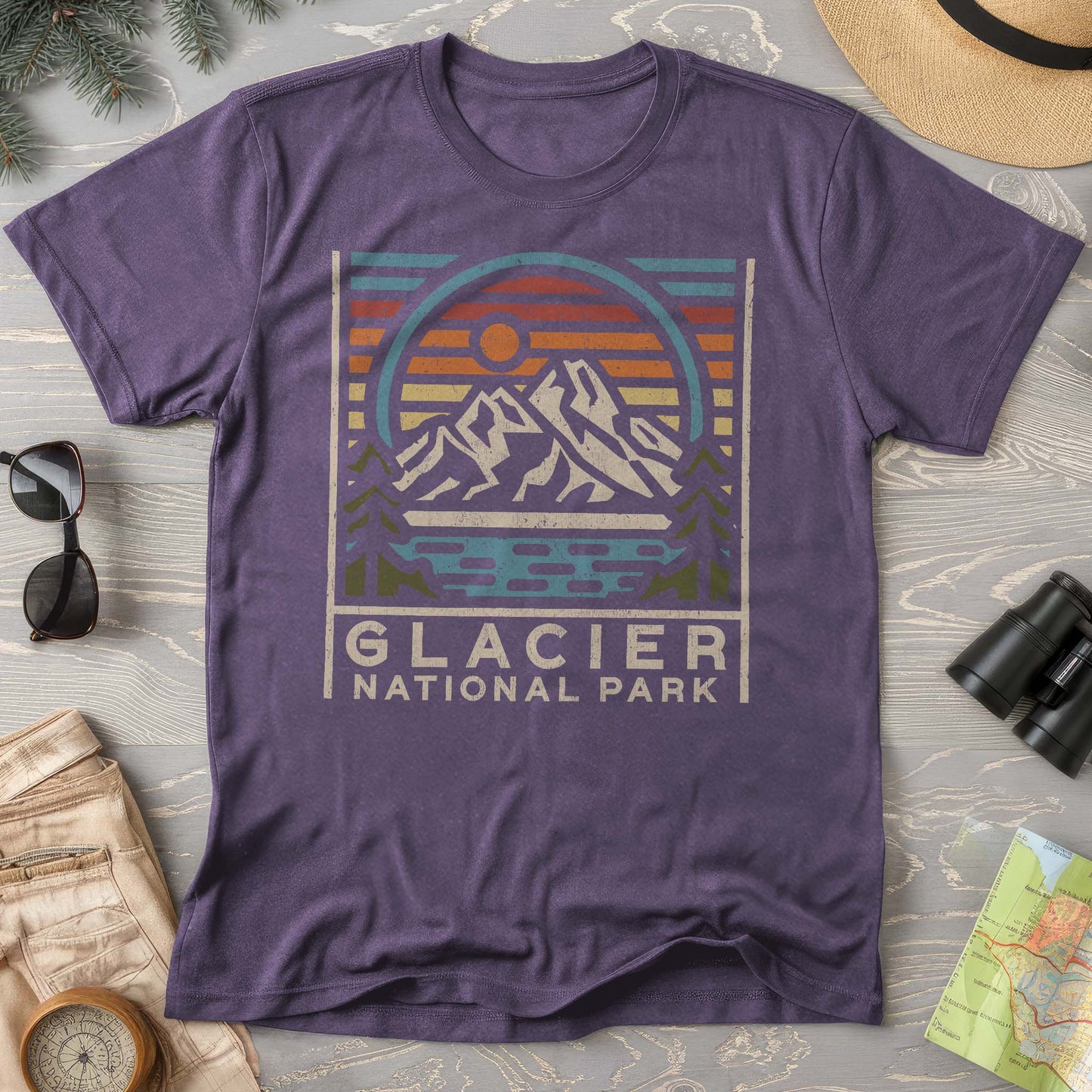 Glacier National Park "Vintage Sunset" Comfort Colors T-Shirt