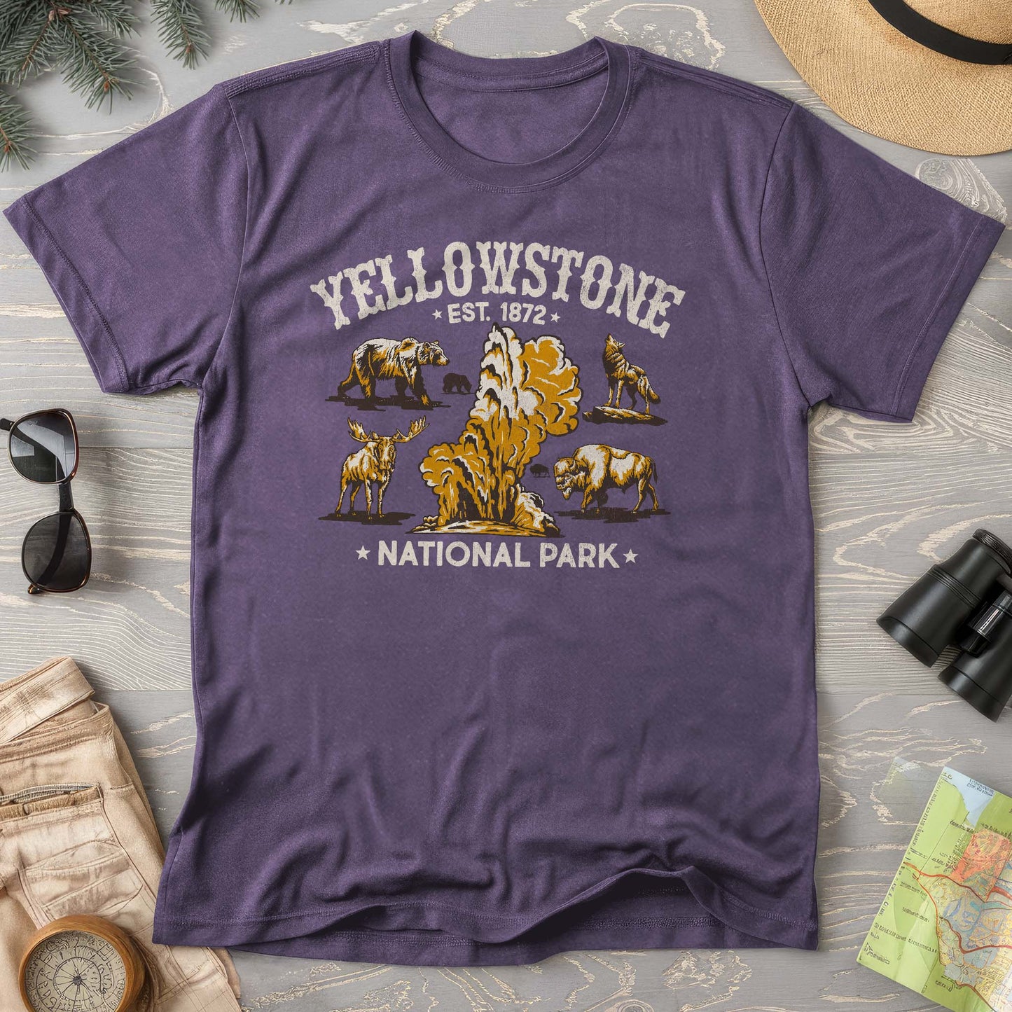 Yellowstone National Park Vintage Print Comfort Colors T-Shirt