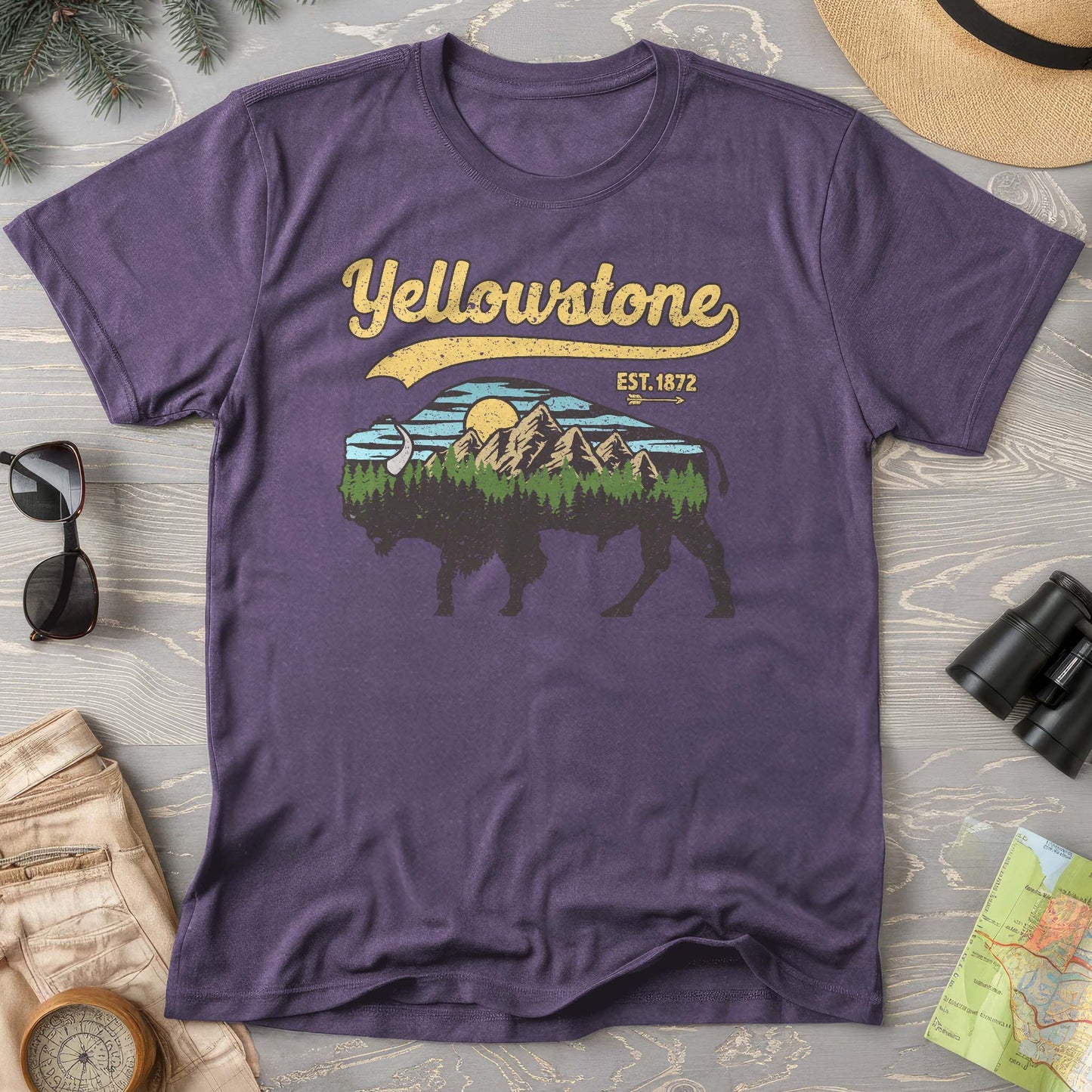 Yellowstone Vintage Buffalo Mountains Comfort Colors T-Shirt