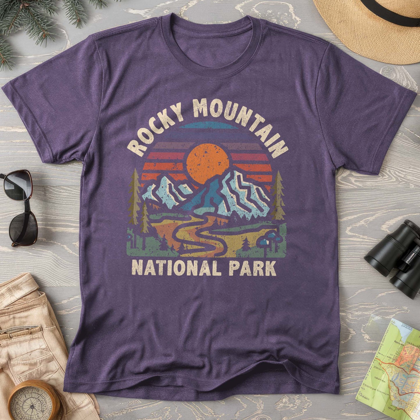 Rocky Mountain National Park "Retro Sunset" T-Shirt