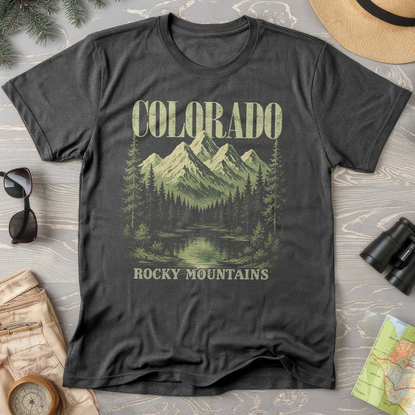 Colorado Mountain Halftones Comfort Colors T-Shirt