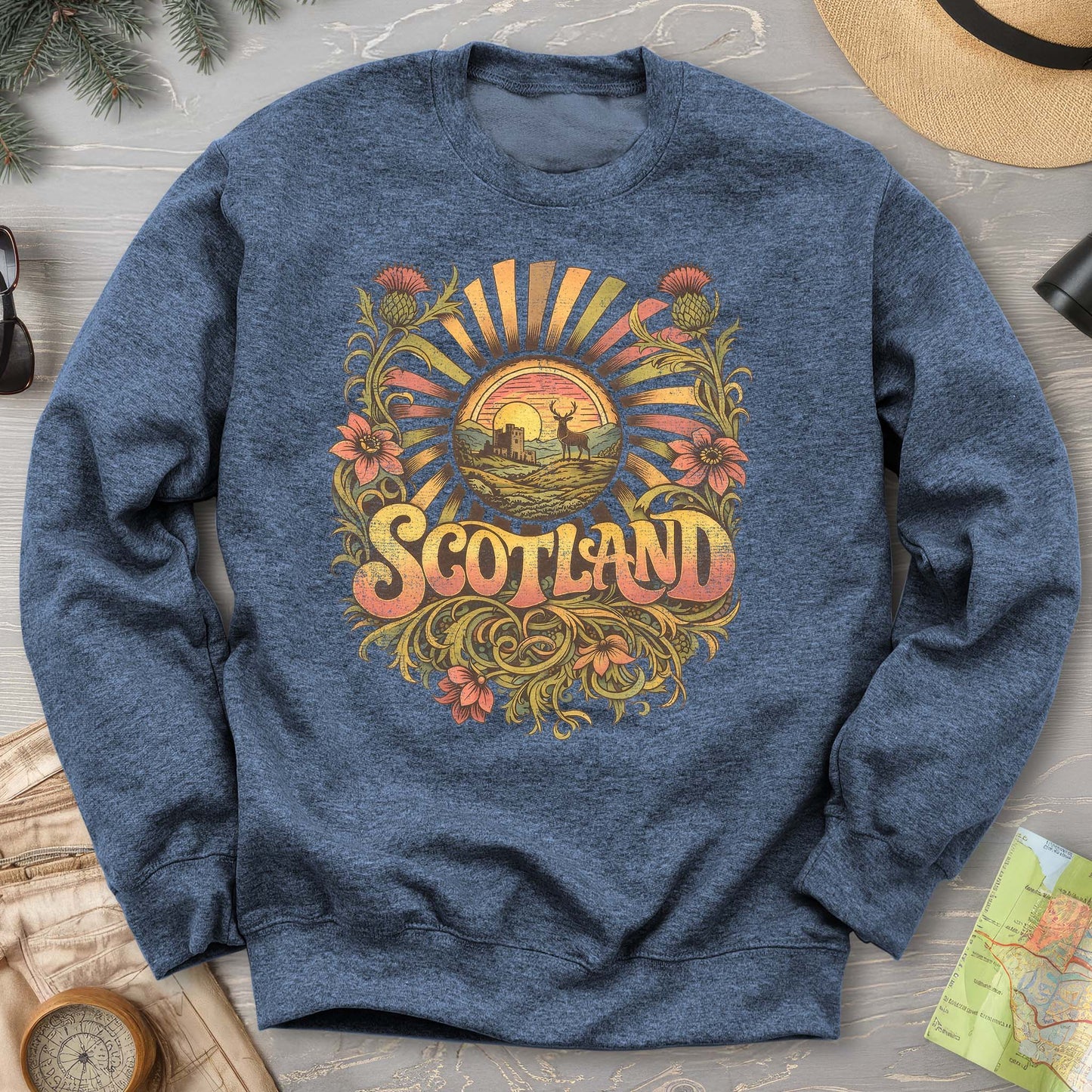 Scotland Retro Burst Sweatshirt