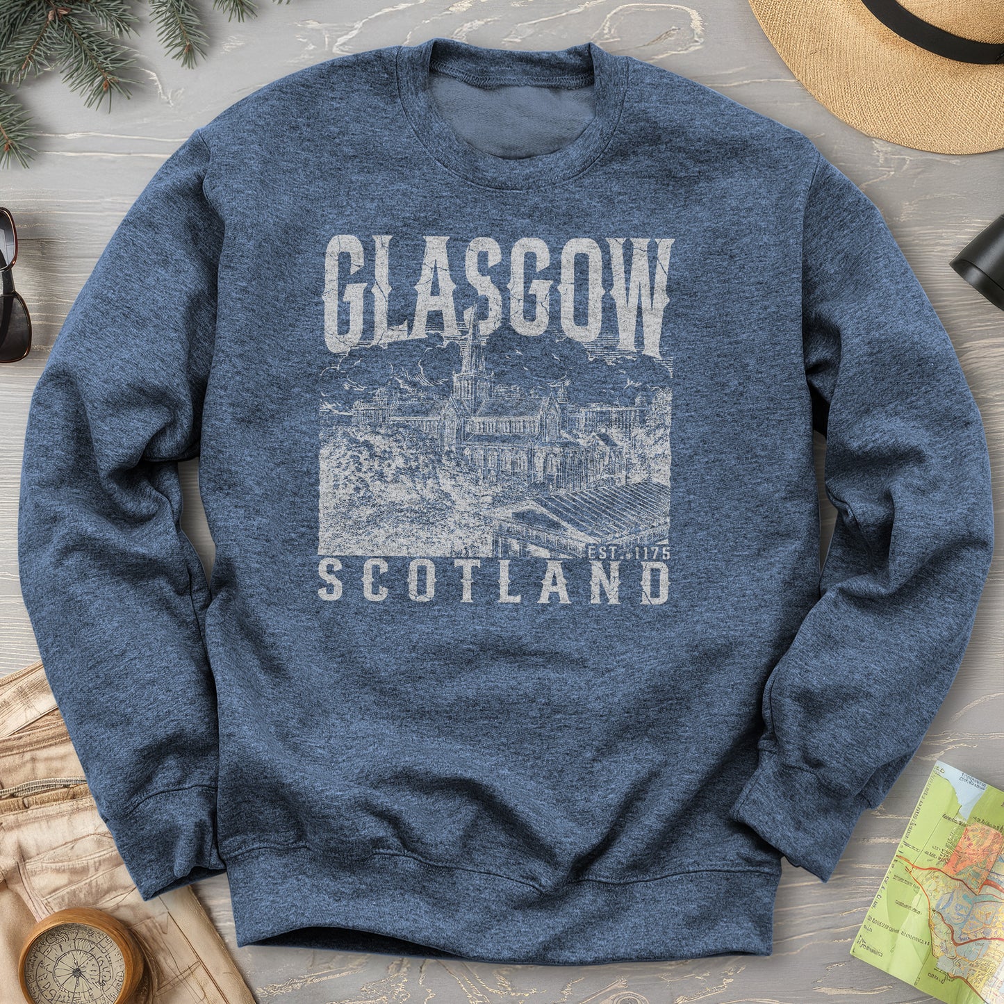 Glasgow Scotland Sketch Sweatshirt