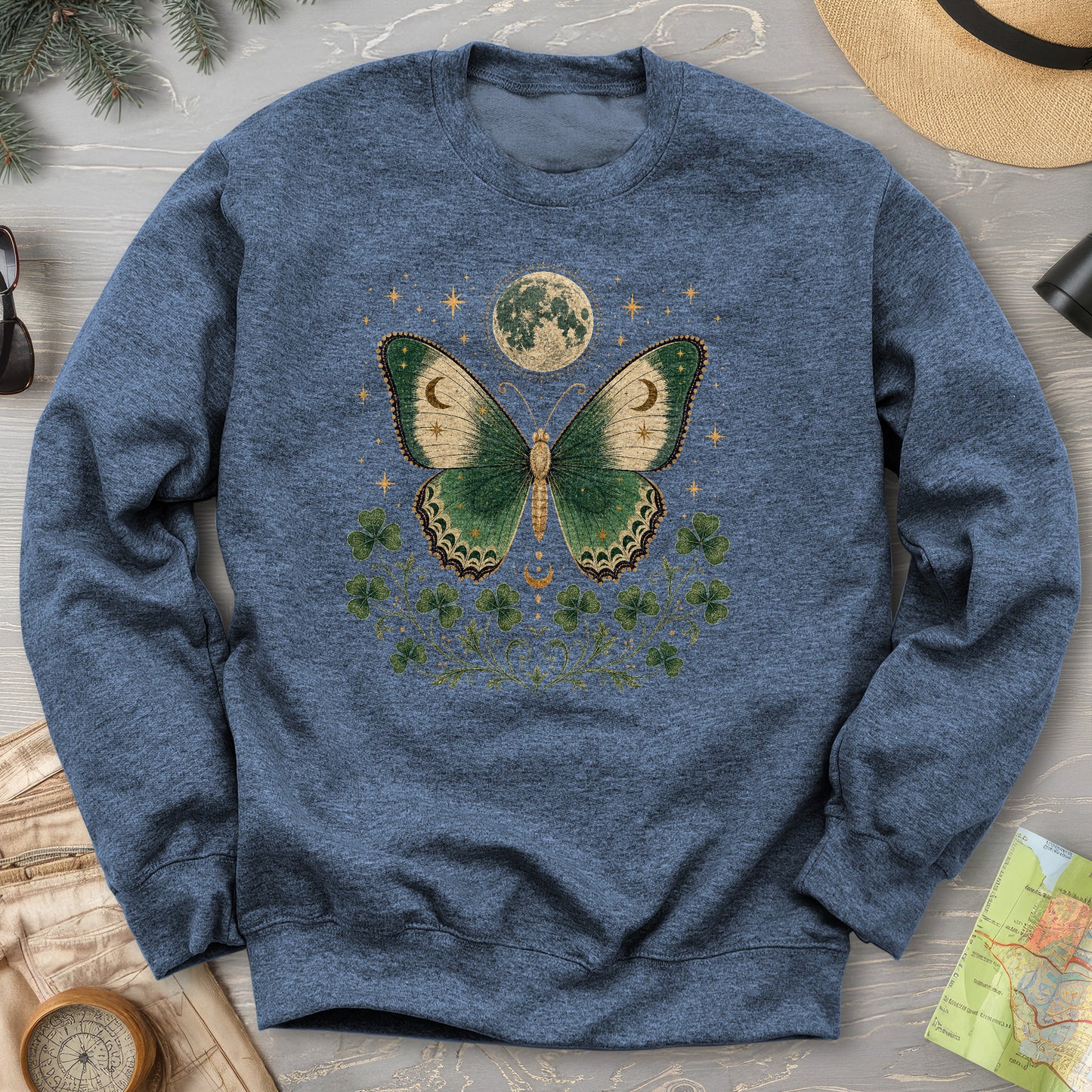 Shamrock Moon Butterfly Sweatshirt