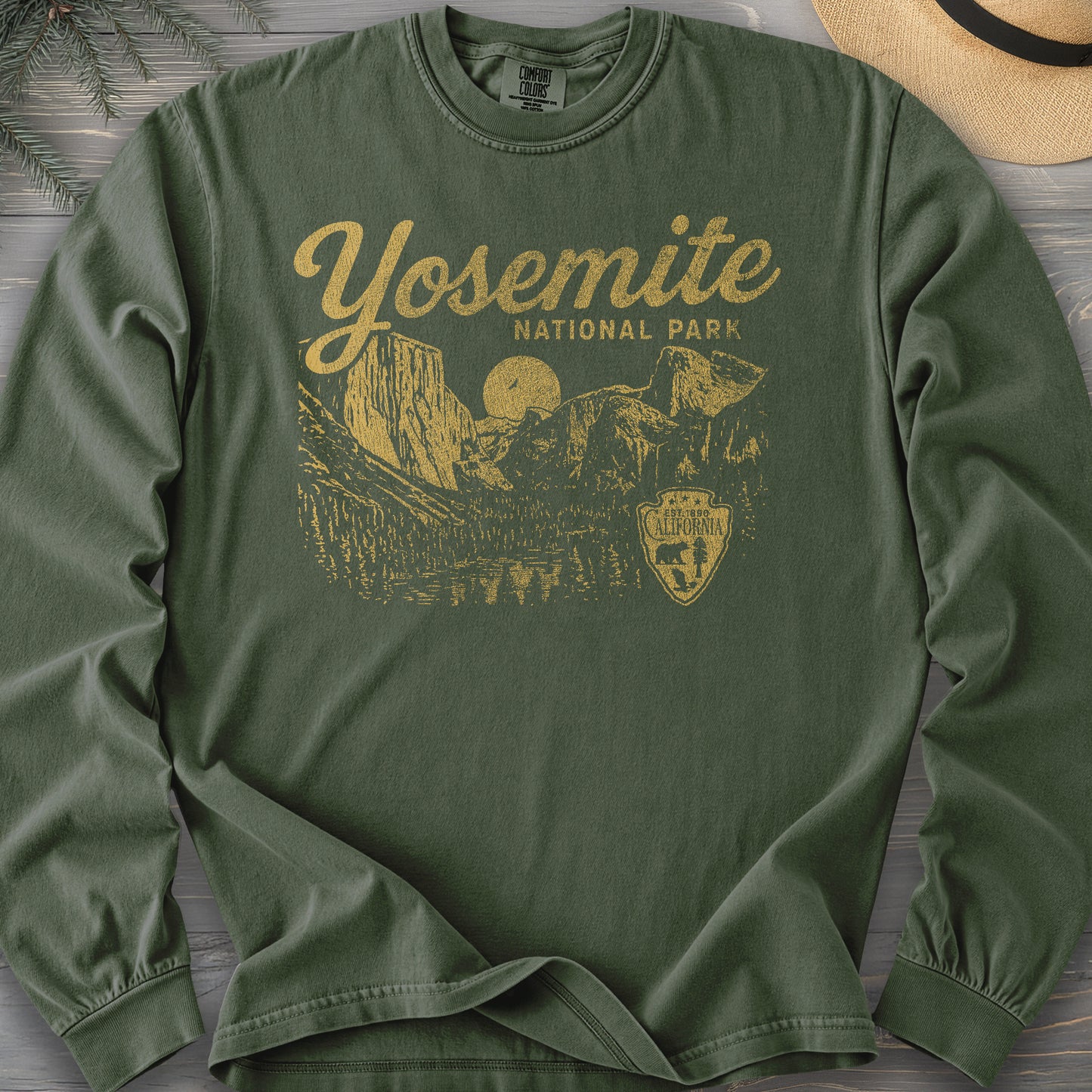Yosemite National Park "Vintage Sketch" Long Sleeve Shirt