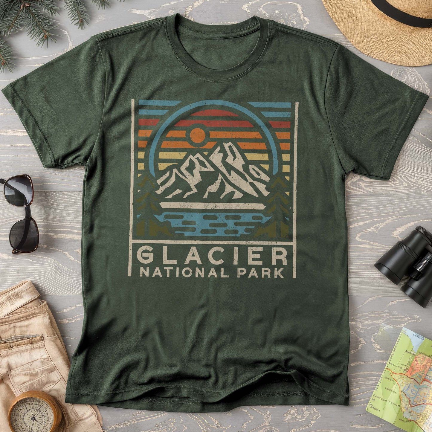 Glacier National Park "Vintage Sunset" Comfort Colors T-Shirt