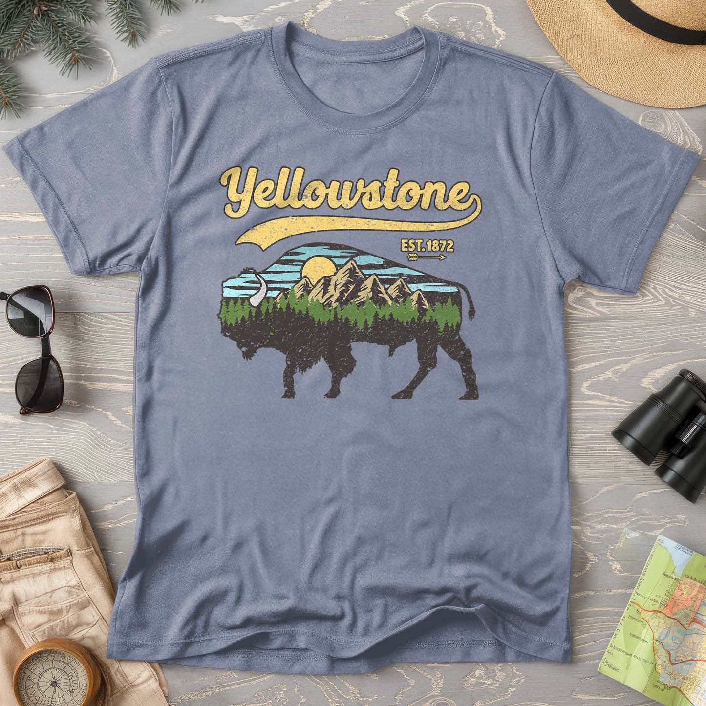 Yellowstone Vintage Buffalo Mountains Comfort Colors T-Shirt