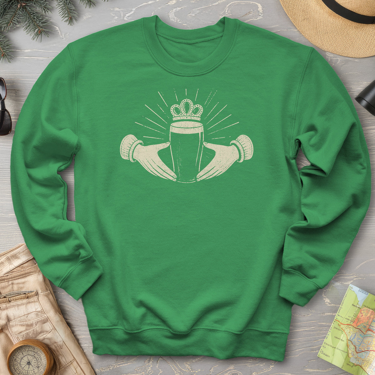 Claddagh Irish Beer Sweatshirt