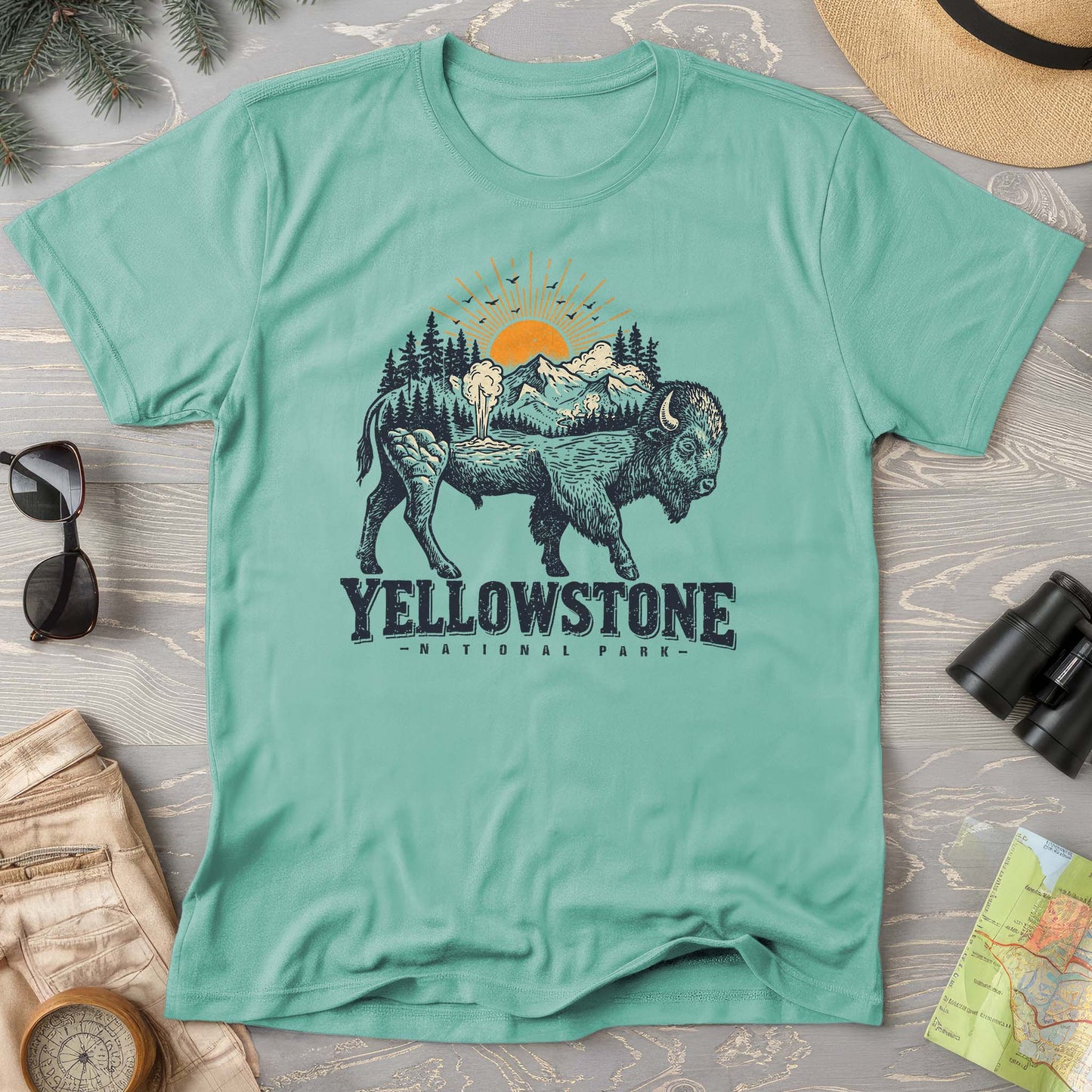 Yellowstone Buffalo Art T-Shirt