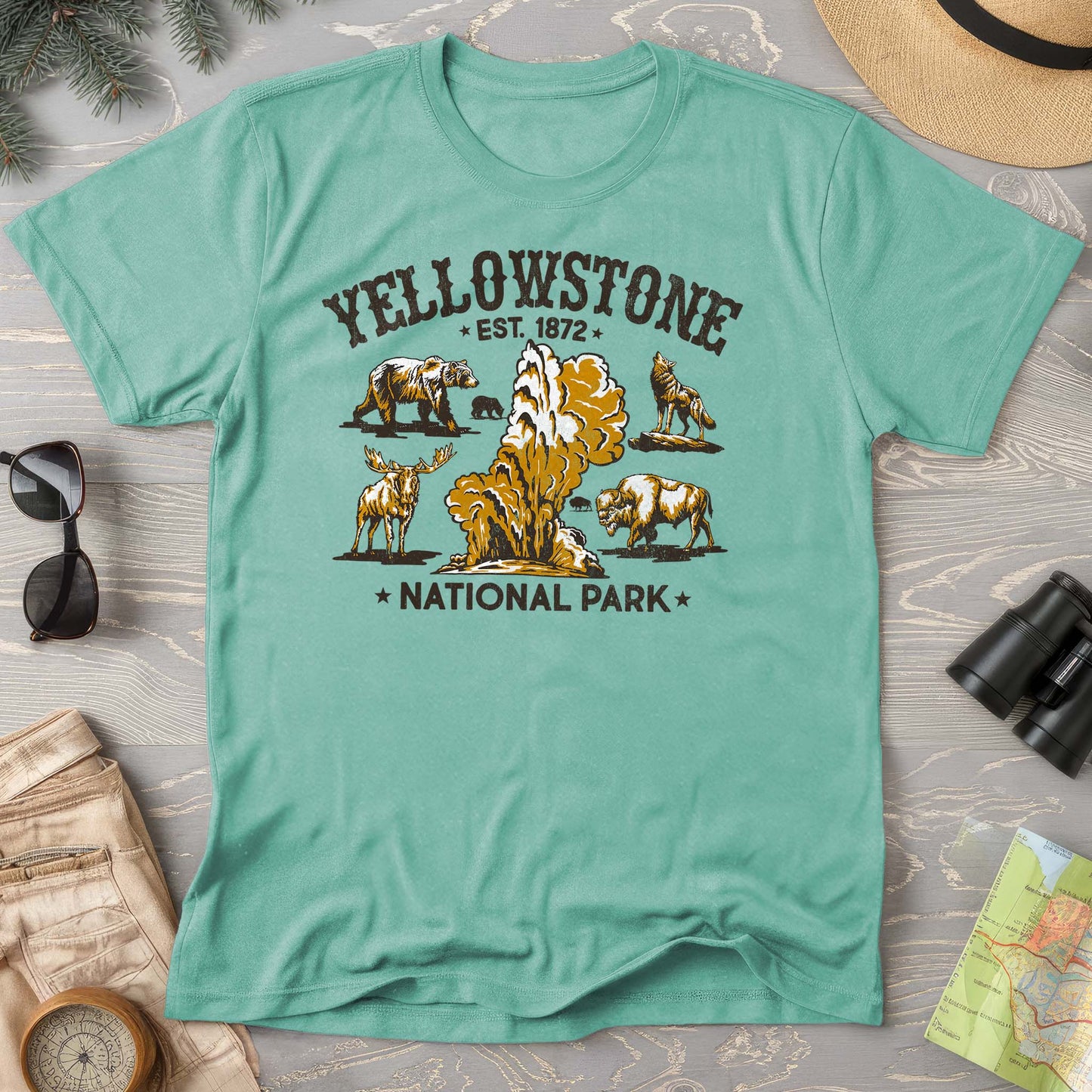 Yellowstone National Park Vintage Print Comfort Colors T-Shirt