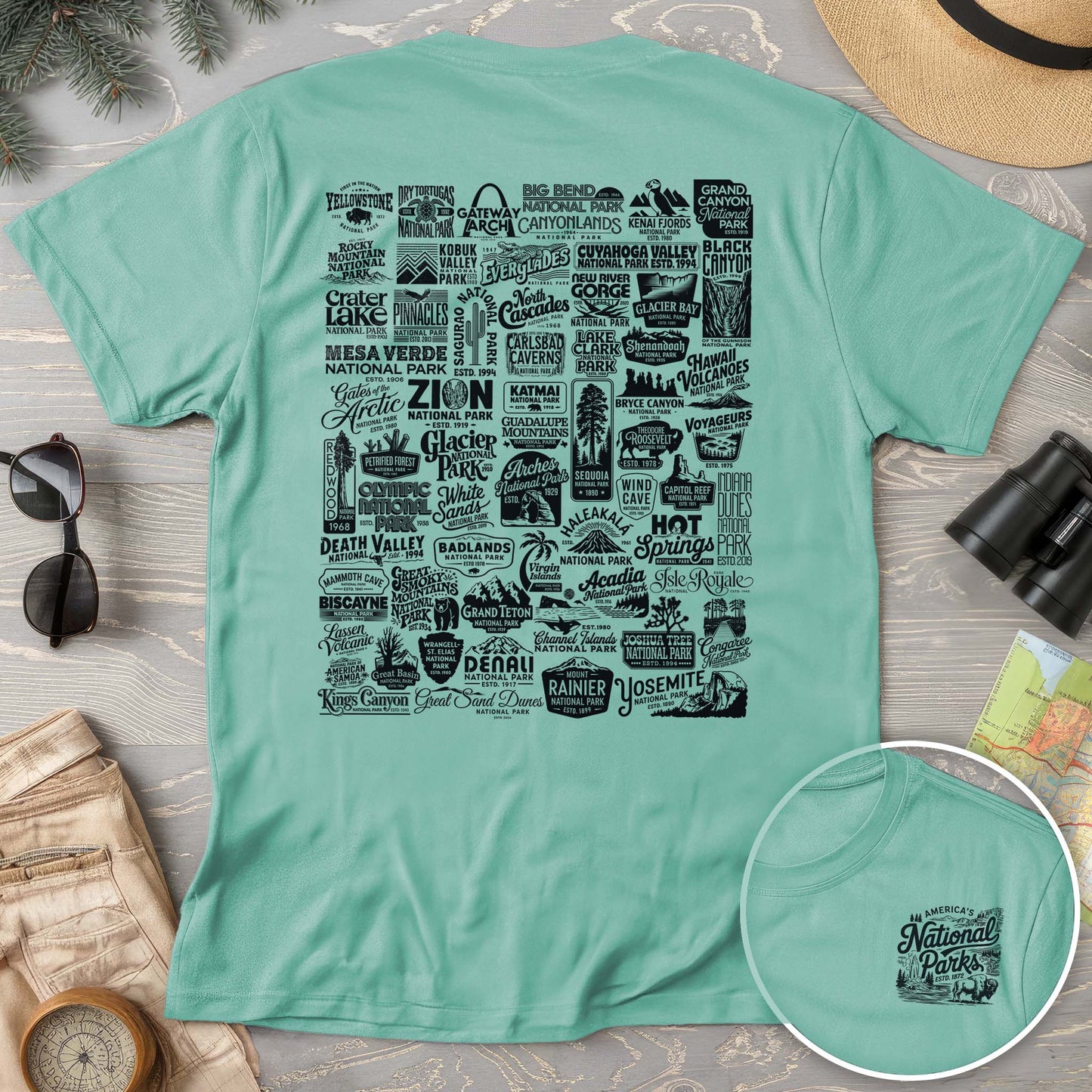 National Parks "63 Vintage Logos" Comfort Colors T-Shirt