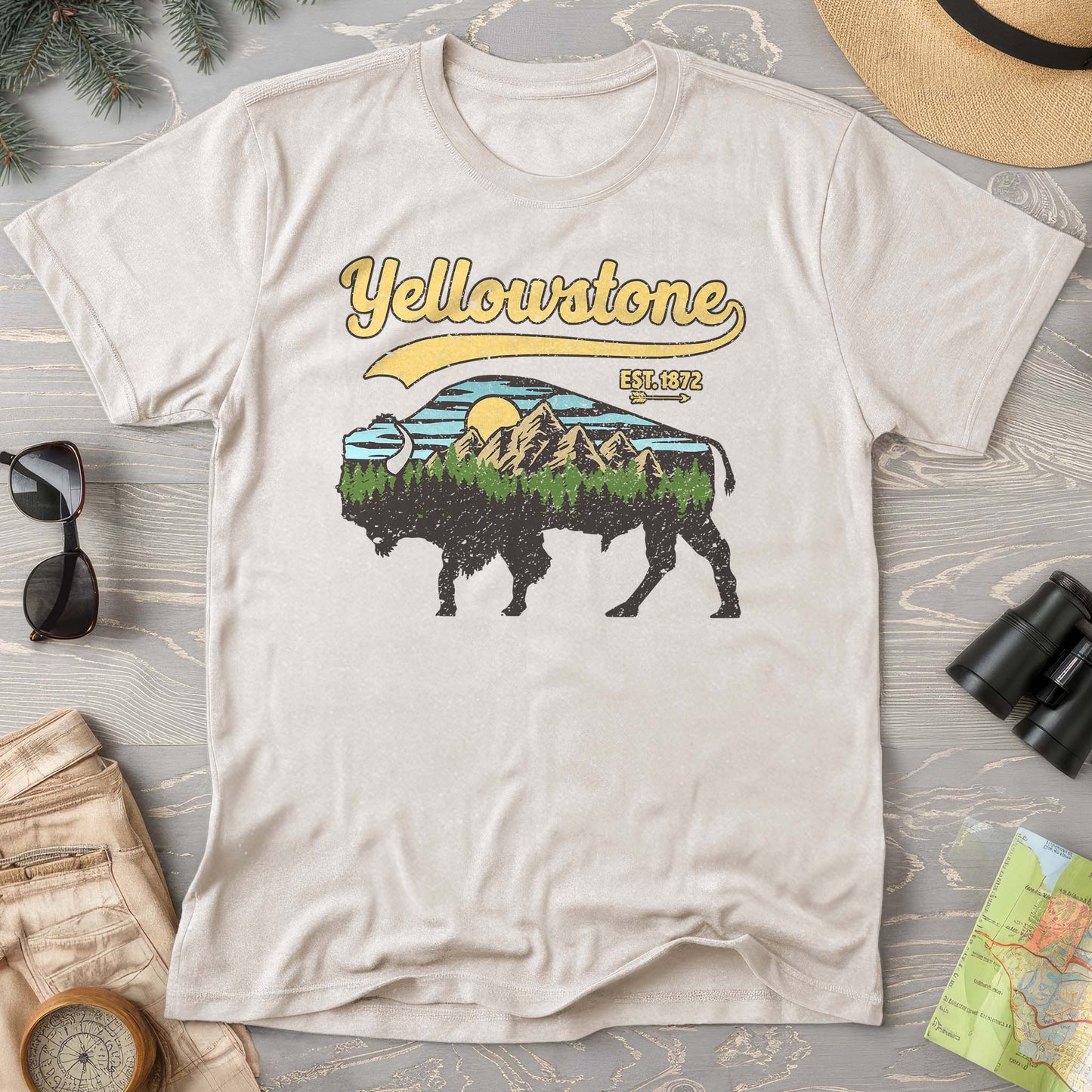 Yellowstone Vintage Buffalo Mountains Comfort Colors T-Shirt