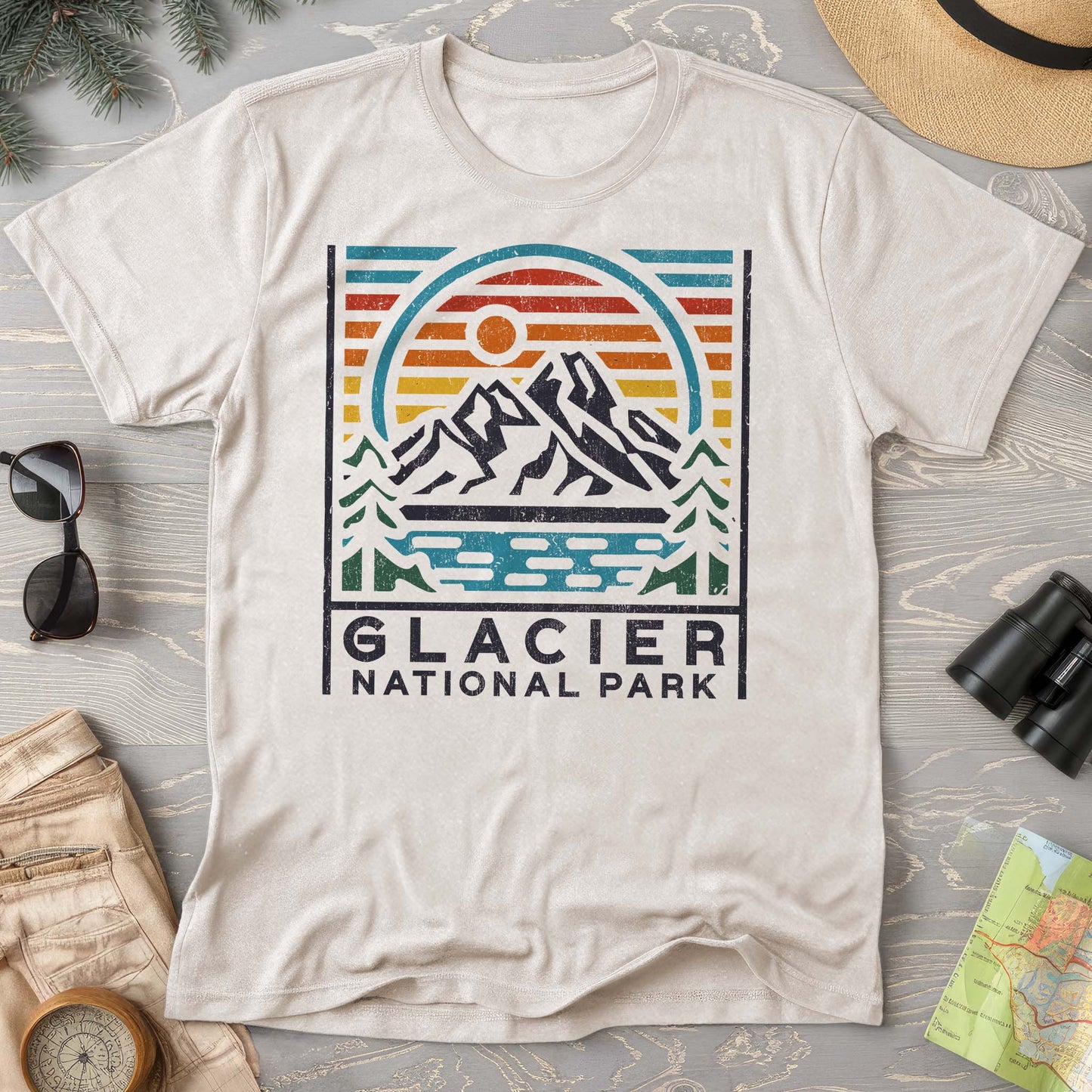 Glacier National Park "Vintage Sunset" Comfort Colors T-Shirt