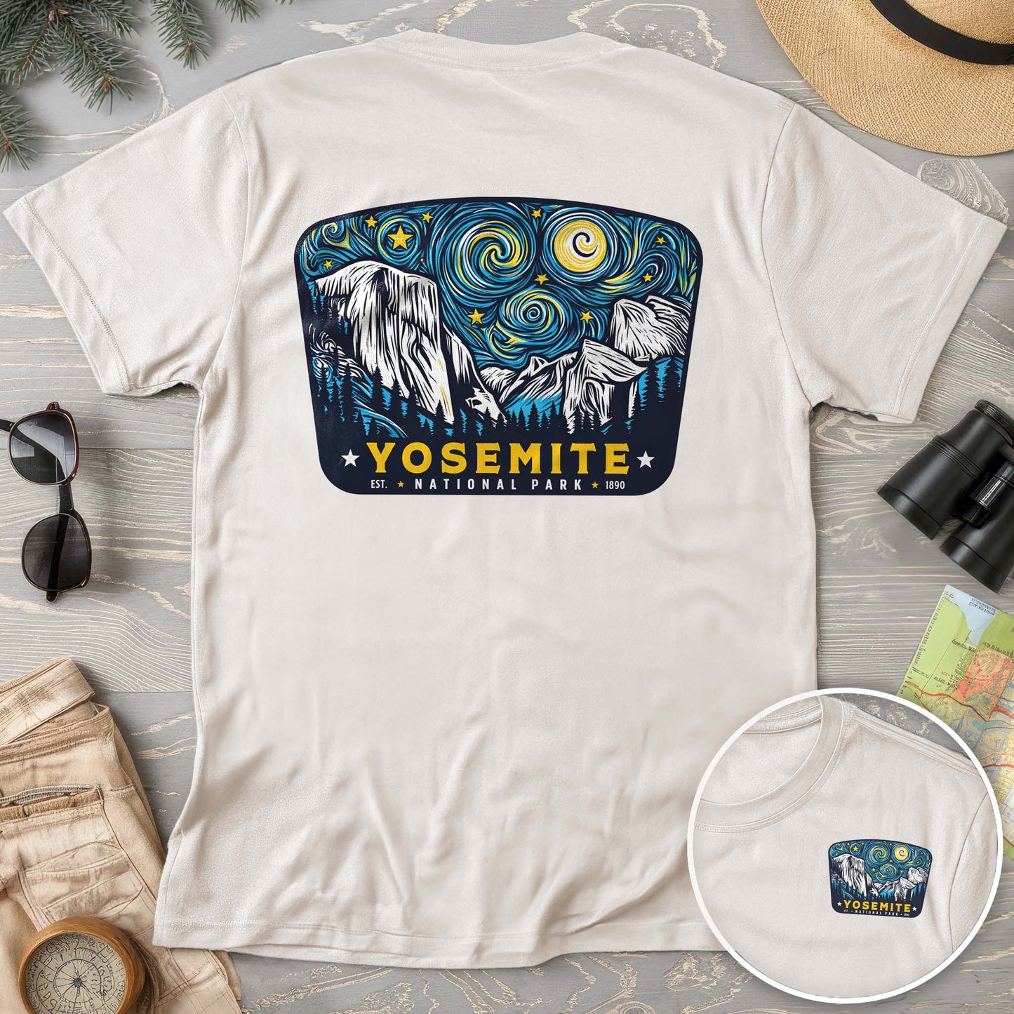 Yosemite National Park "Starry Night" Front/Back Print T-Shirt