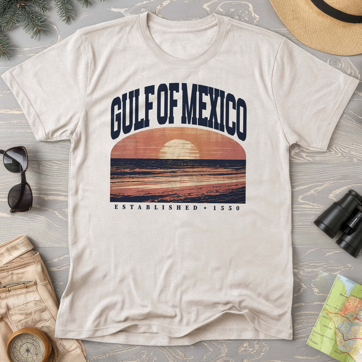Bargain Bin Overstock! Gulf of Mexico Varsity Sunset T-Shirt