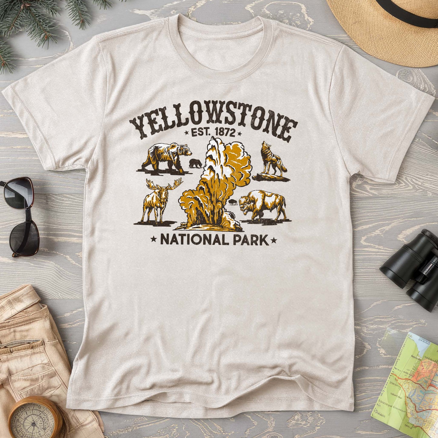 Yellowstone National Park Vintage Print Comfort Colors T-Shirt