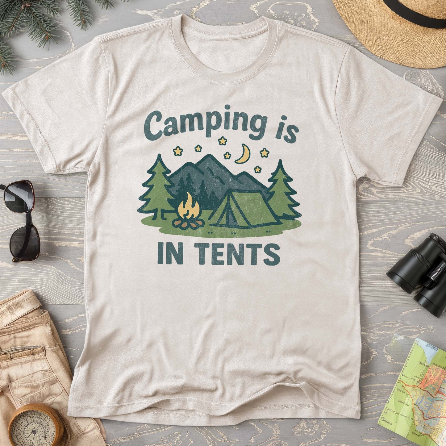 Funny "Camping Is in Tents" T-Shirt