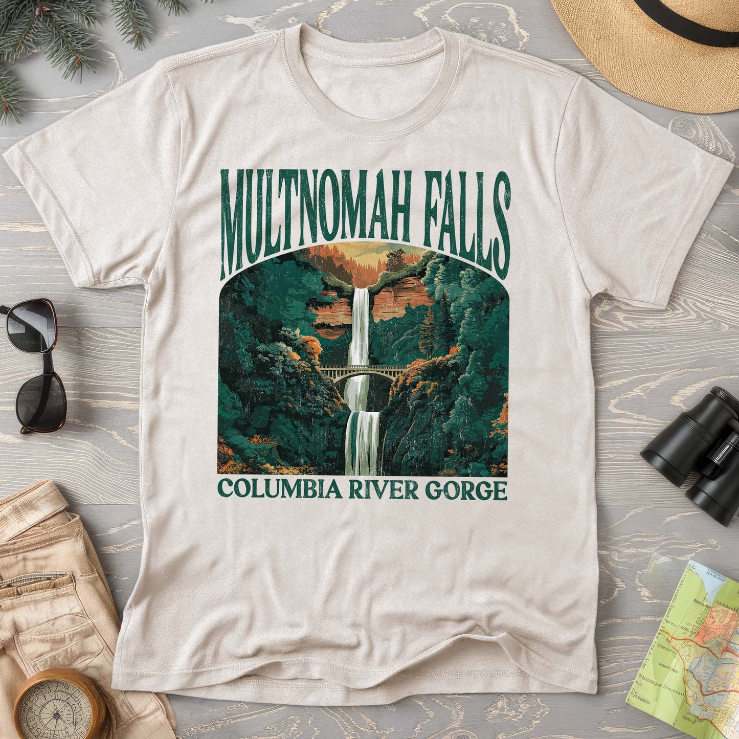 Multnomah Falls Oregon "Big and Bold" T-Shirt