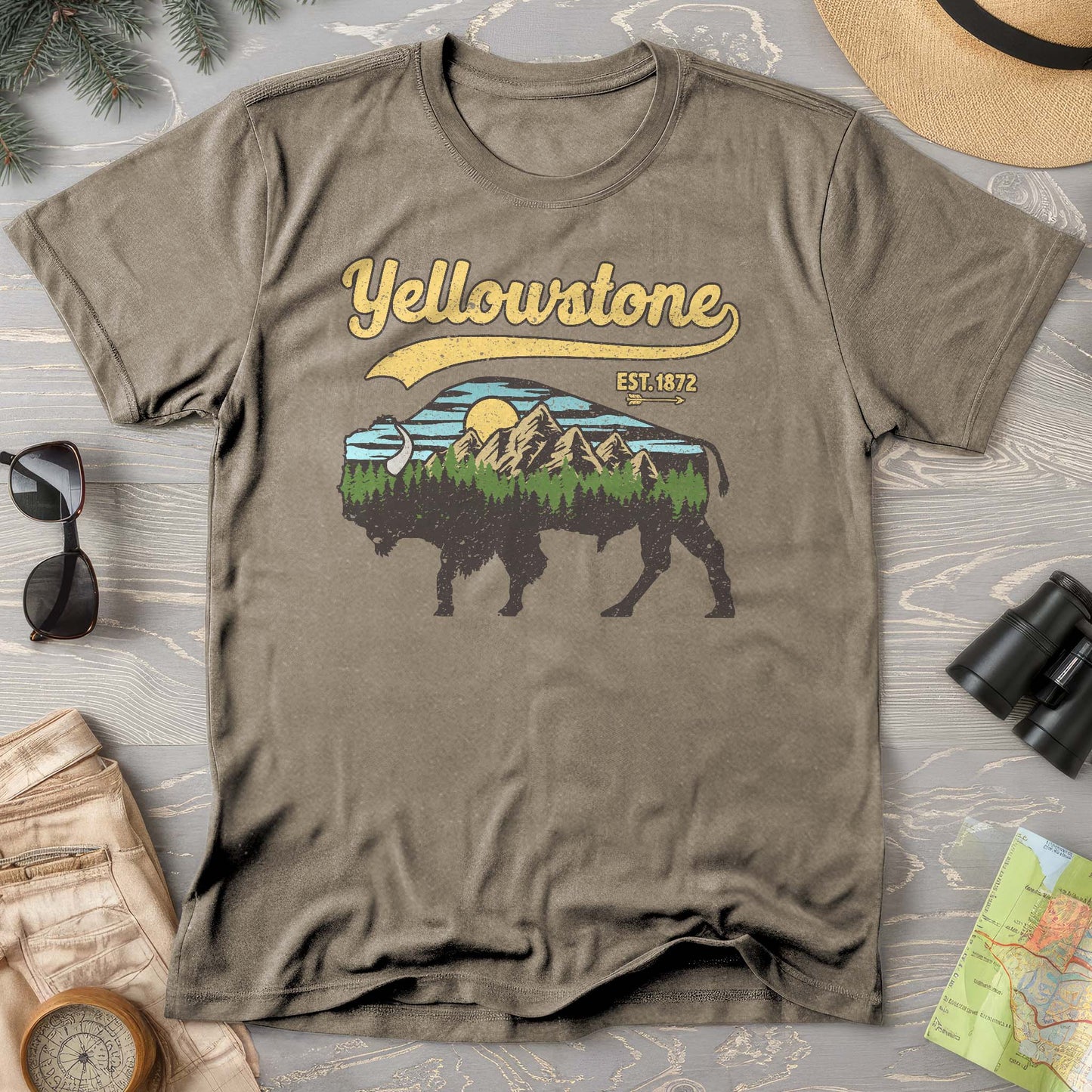 Yellowstone Vintage Buffalo Mountains Comfort Colors T-Shirt