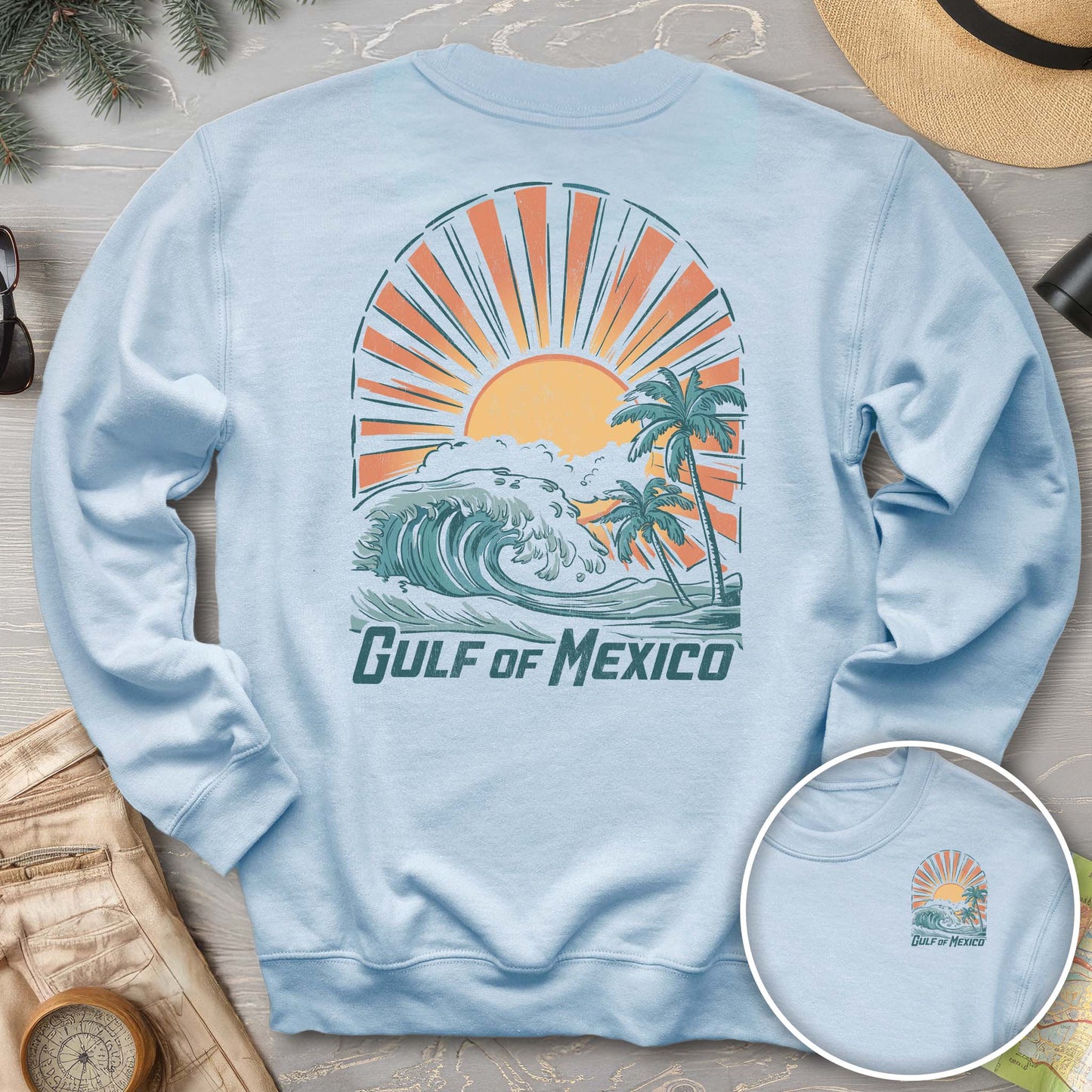Gulf of Mexico "Sunny Vibes" Front/Back Print Sweatshirt