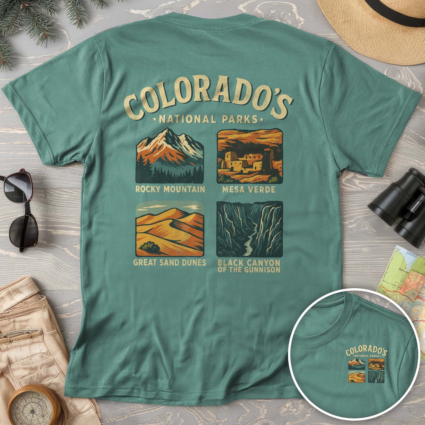 Colorado National Parks Front/Back Print T-Shirt
