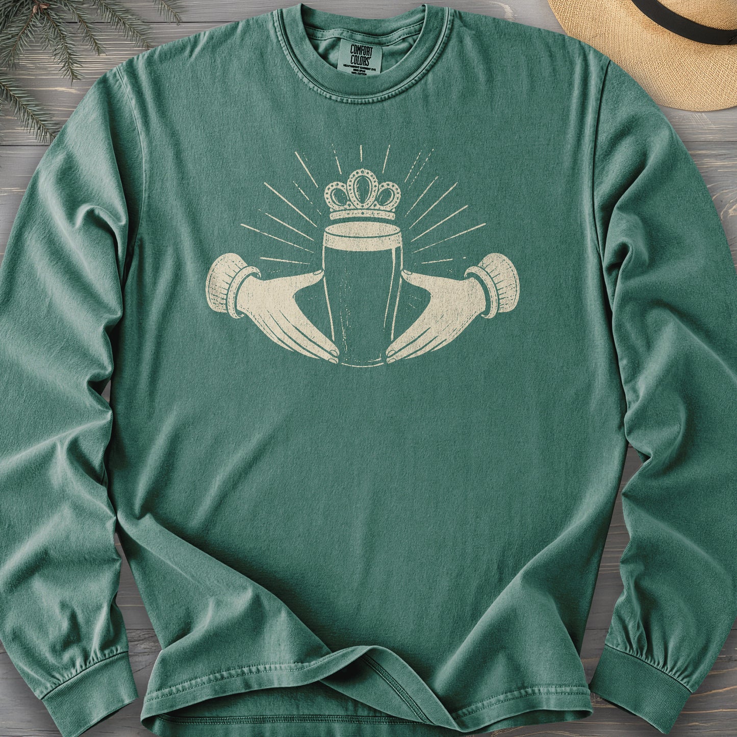 Claddagh Irish Beer Comfort Colors 6014 Long Sleeve