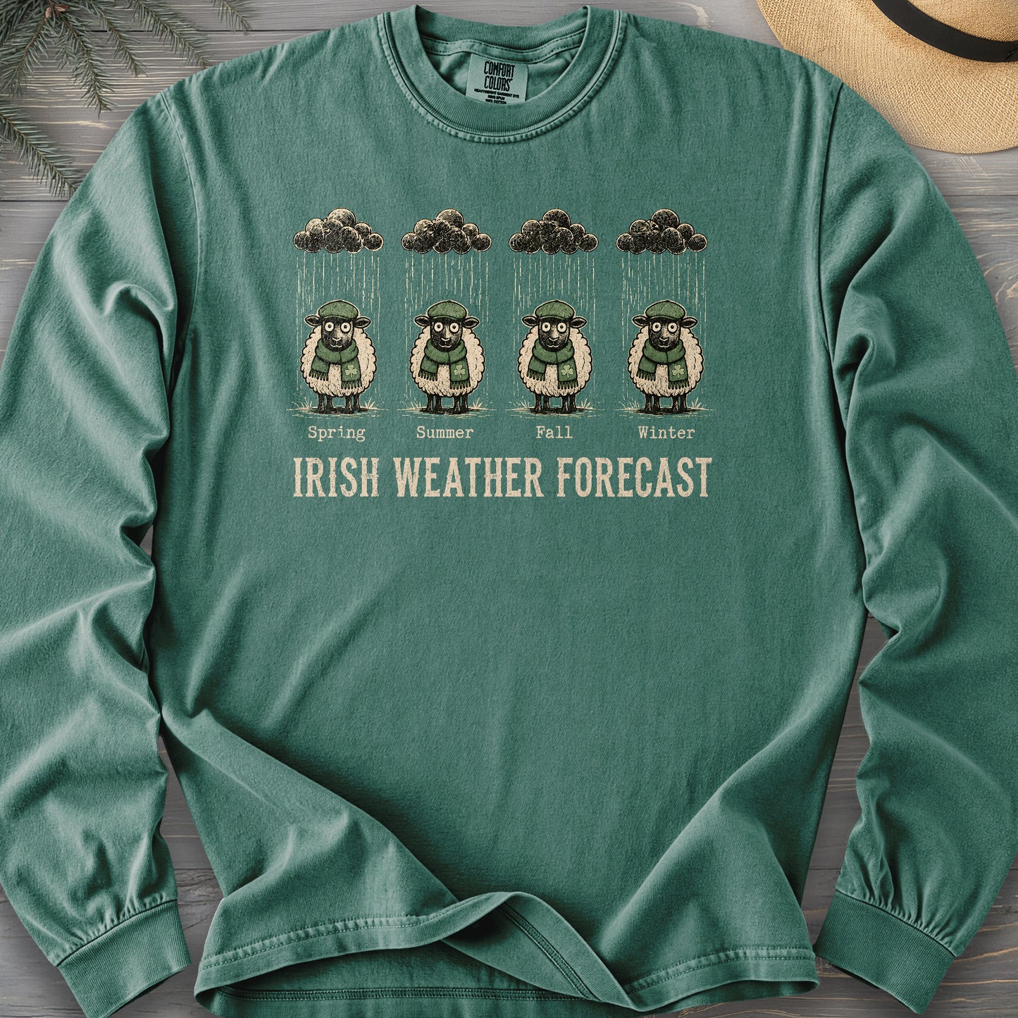 Irish Weather Forecast Comfort Colors 6014 Long Sleeve