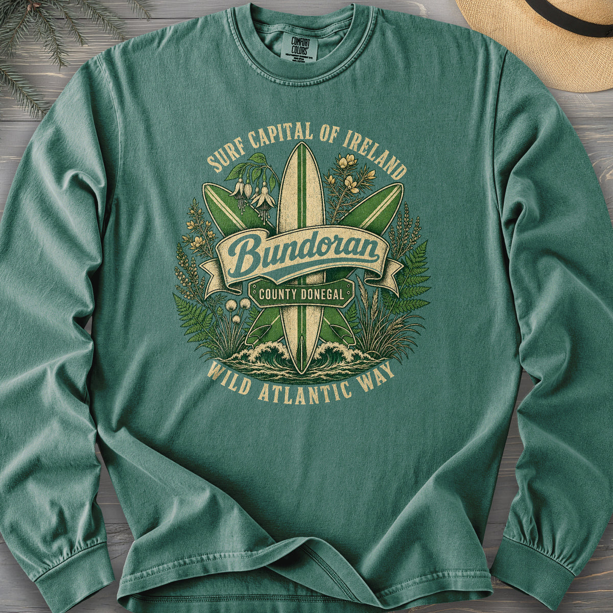 Bundoran Surf Capital Comfort Colors 6014 Long Sleeve