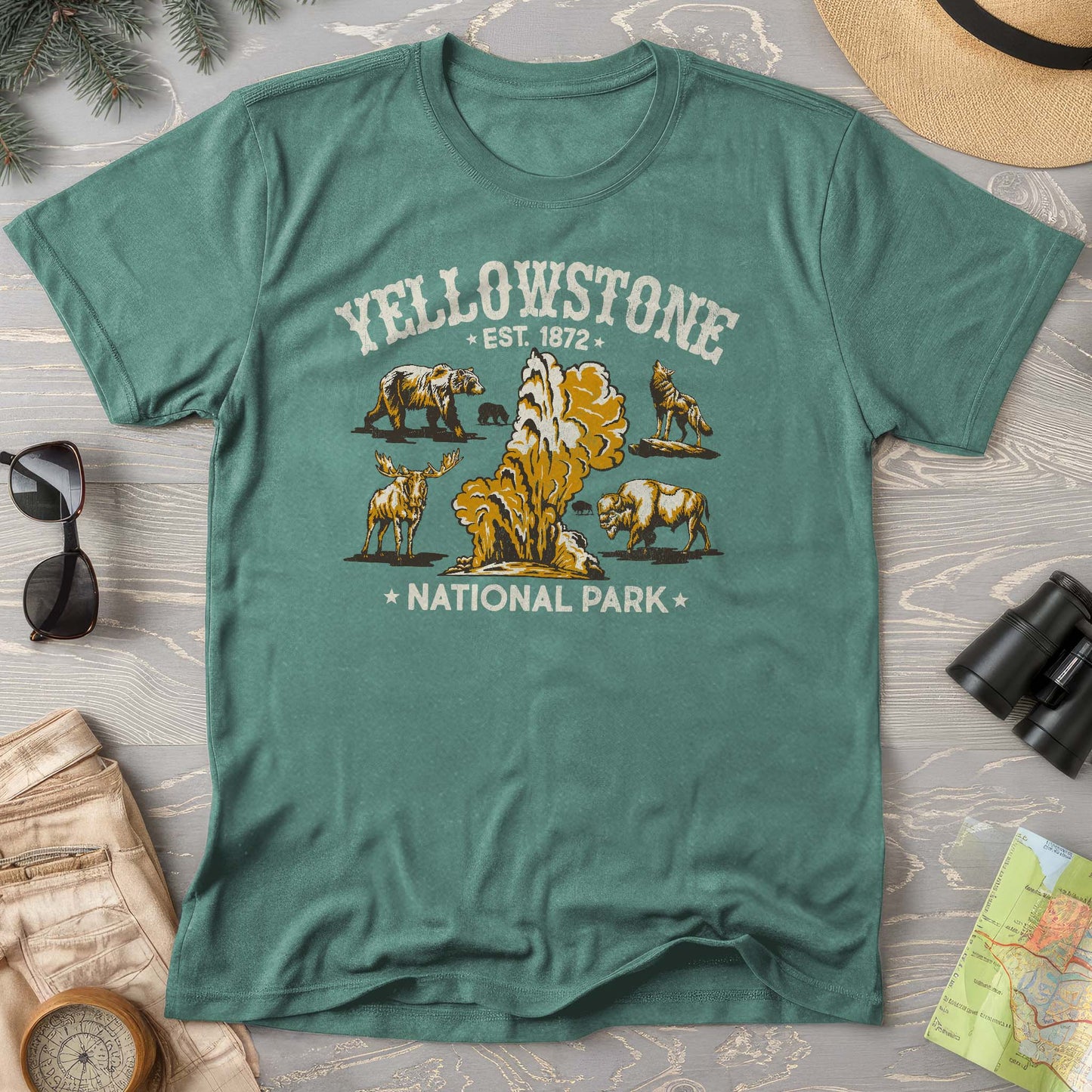 Yellowstone National Park Vintage Print Comfort Colors T-Shirt