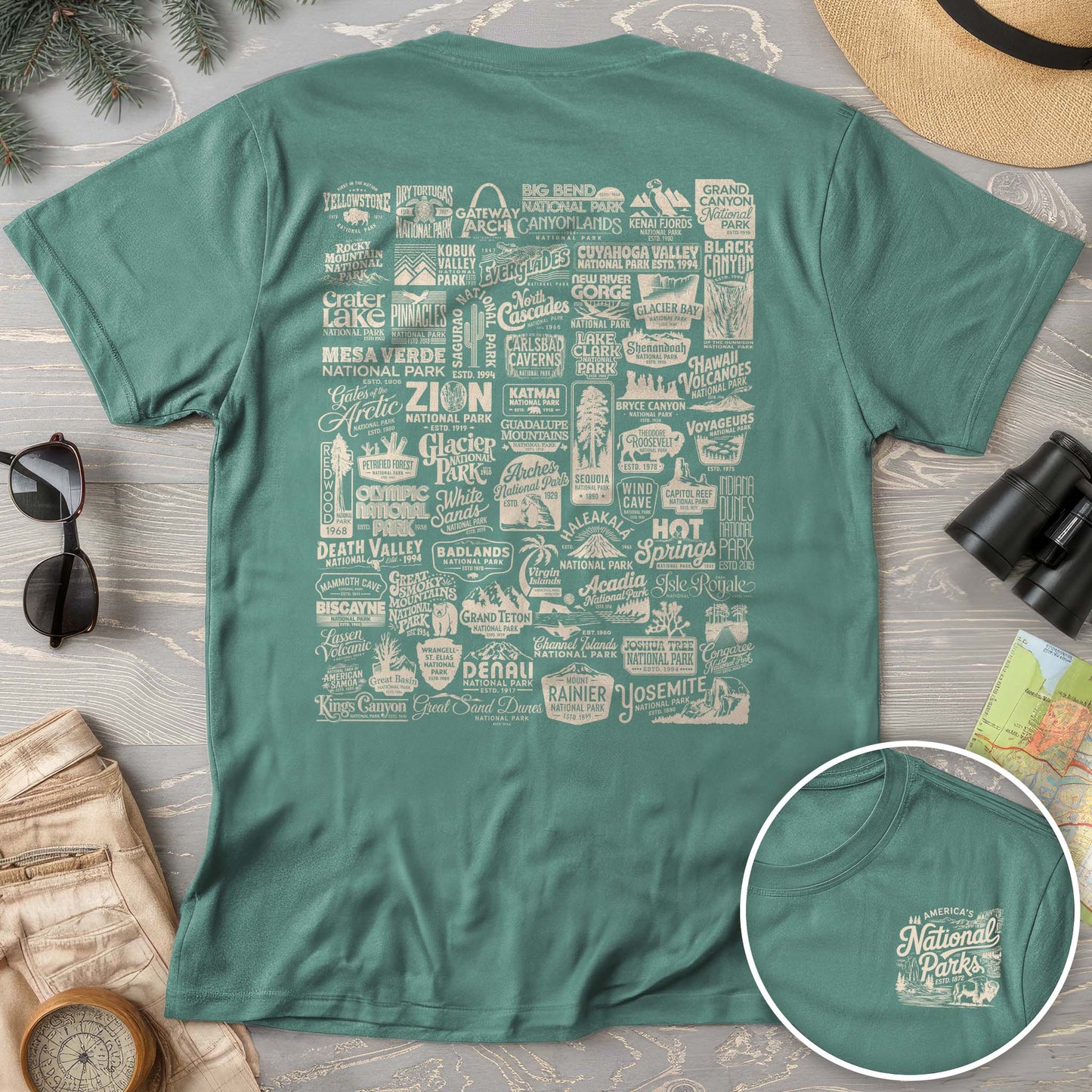 National Parks "63 Vintage Logos" Comfort Colors T-Shirt
