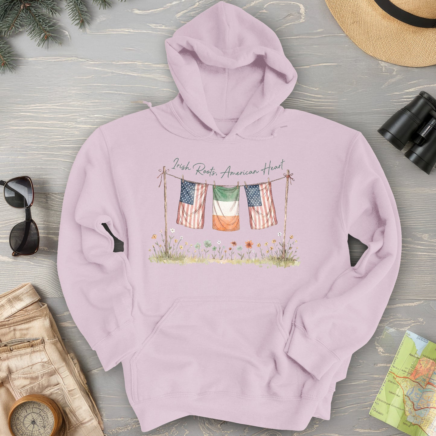 Irish Roots American Heart Hoodie