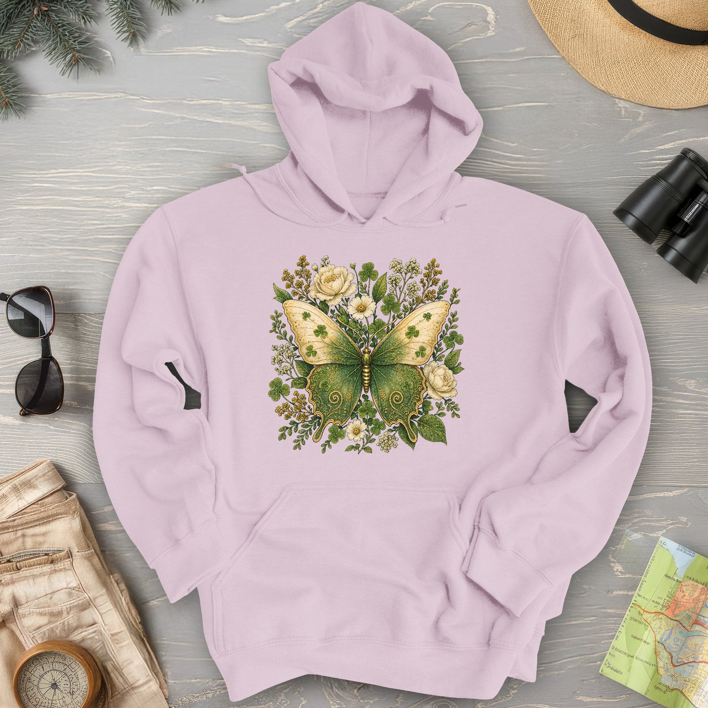 Irish Butterfly Floral Hoodie