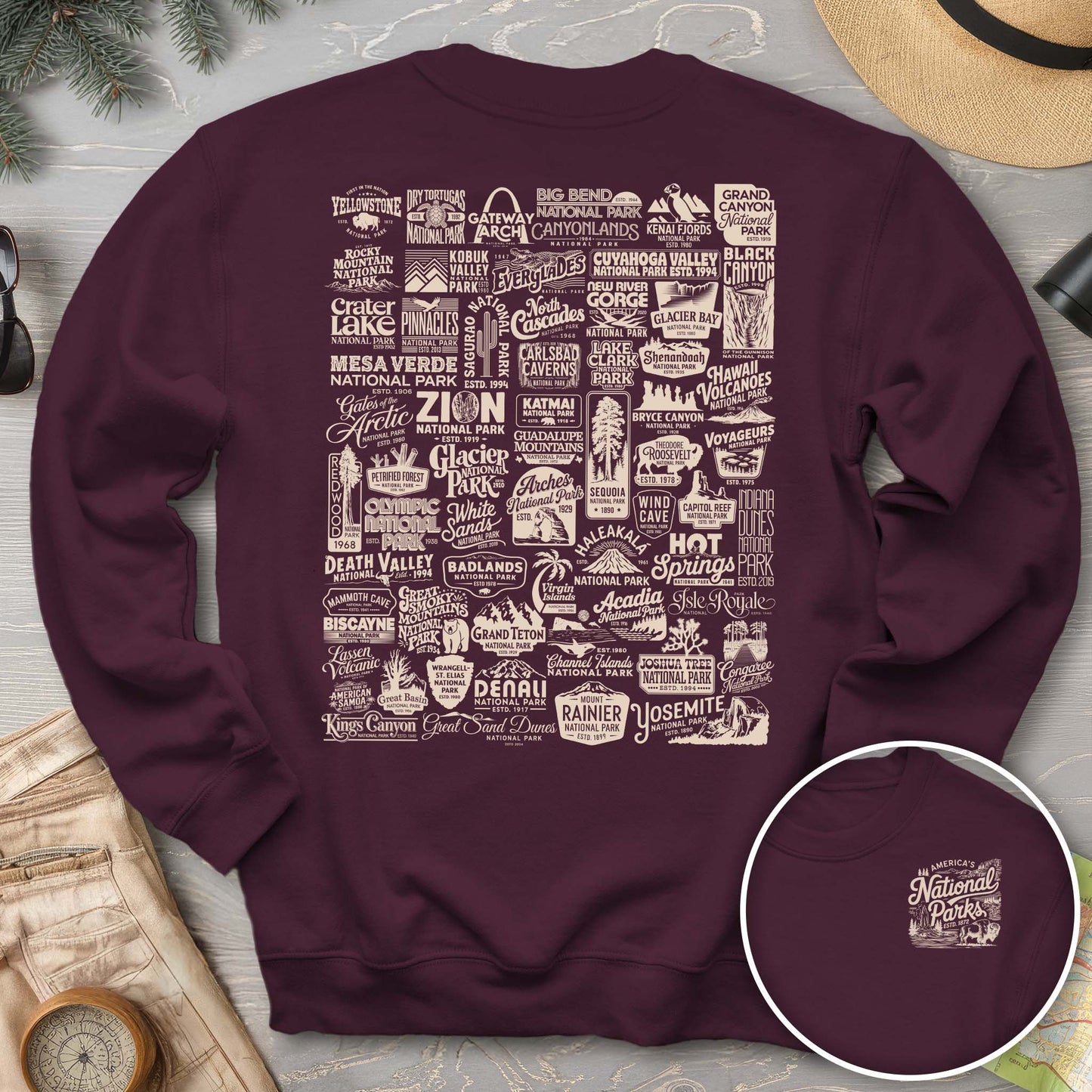 63 Vintage Parks Front/Back Print Sweatshirt