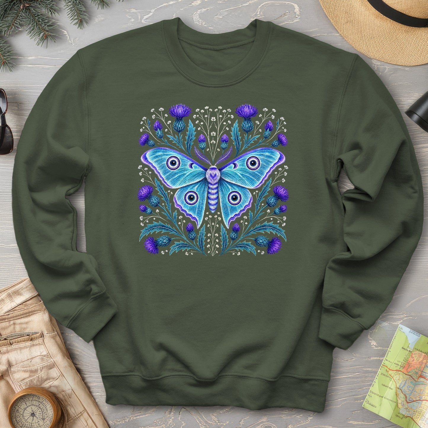 Emperor Moth Thistle Sweatshirt