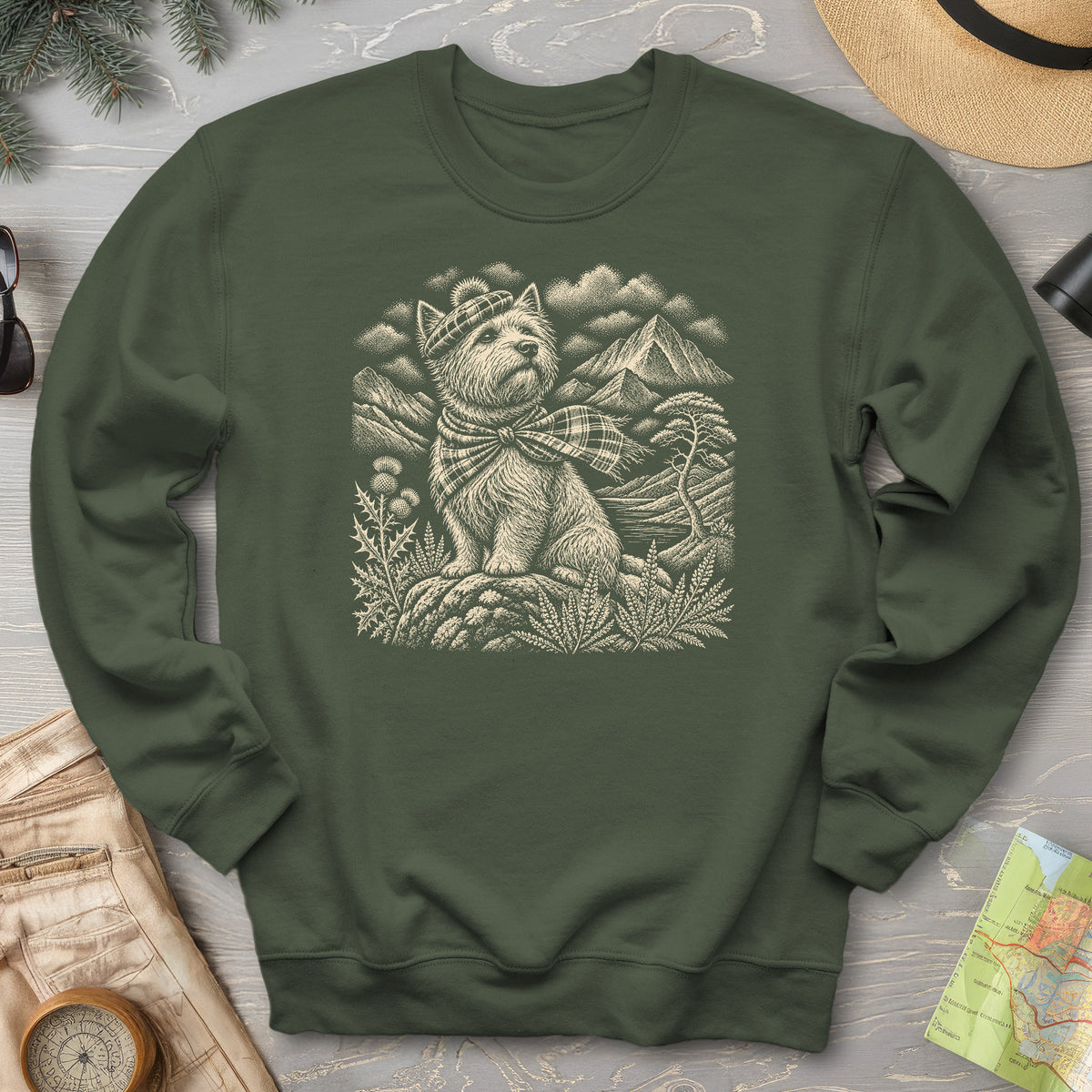 Highland Westie Plaid Sweatshirt