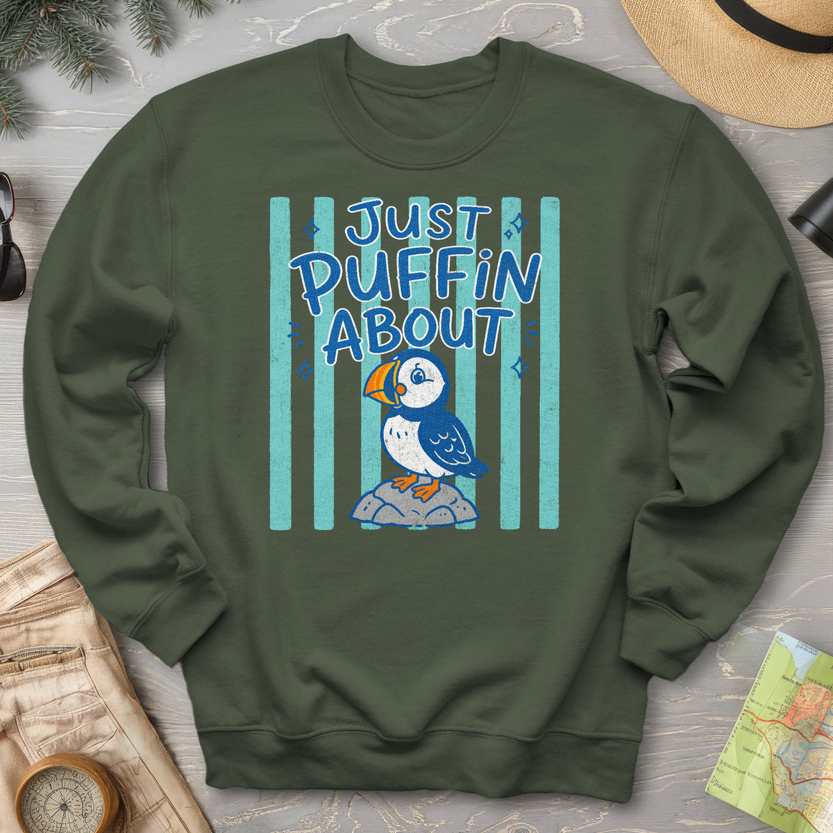 Just Puffin About Stripes Sweatshirt
