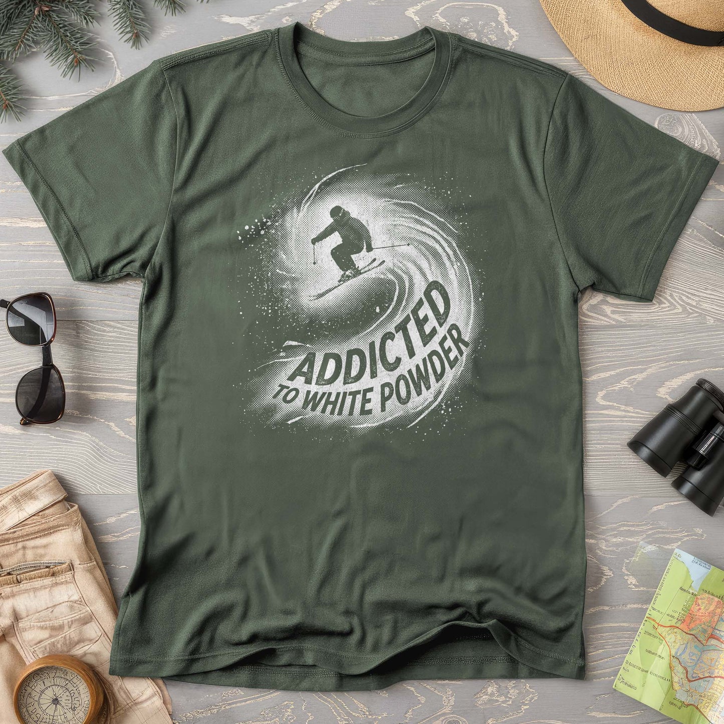 White Powder Skiing T-shirt