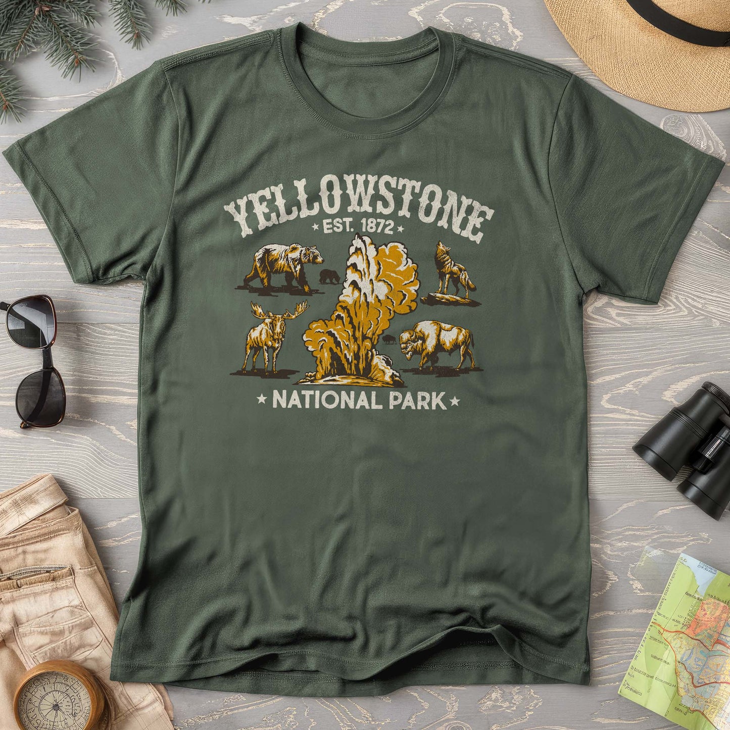 Yellowstone National Park Vintage Print Comfort Colors T-Shirt