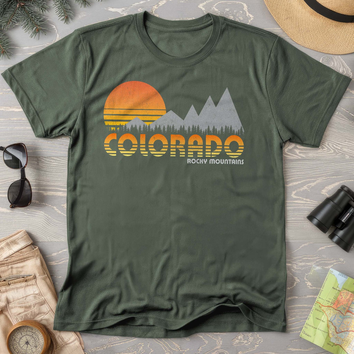 Colorado Rocky Mountains "80's Retro" Comfort Colors T-Shirt