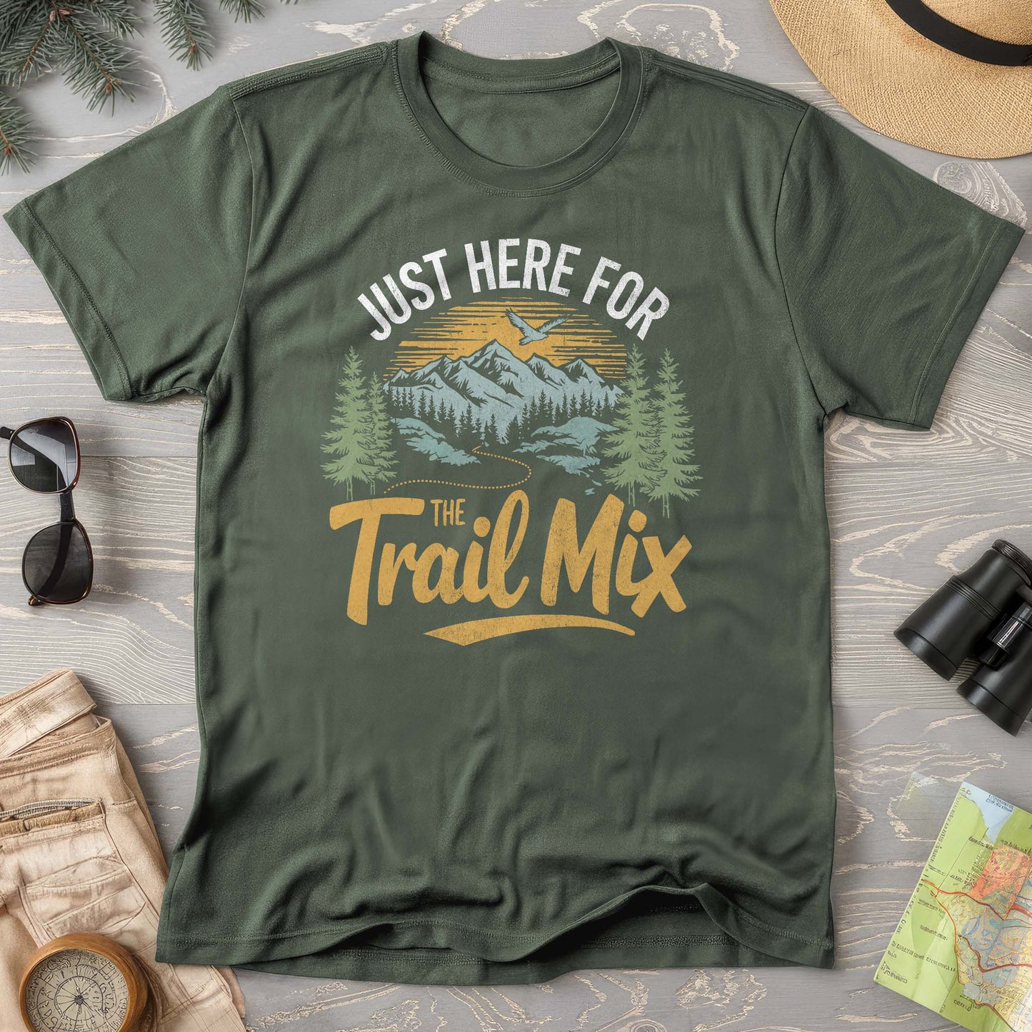 Hiking T-Shirt: Just Here for the Trail Mix