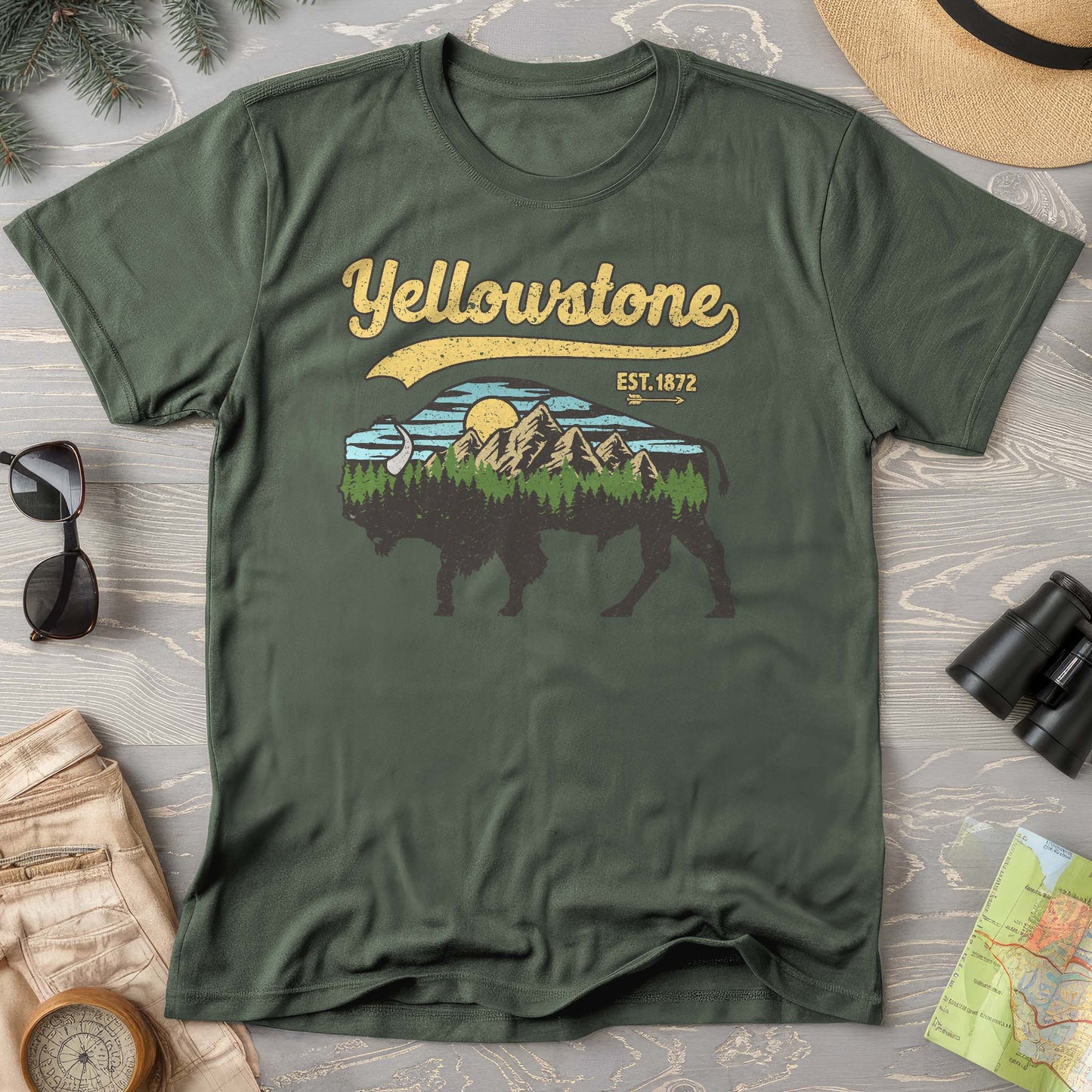 Yellowstone Vintage Buffalo Mountains Comfort Colors T-Shirt