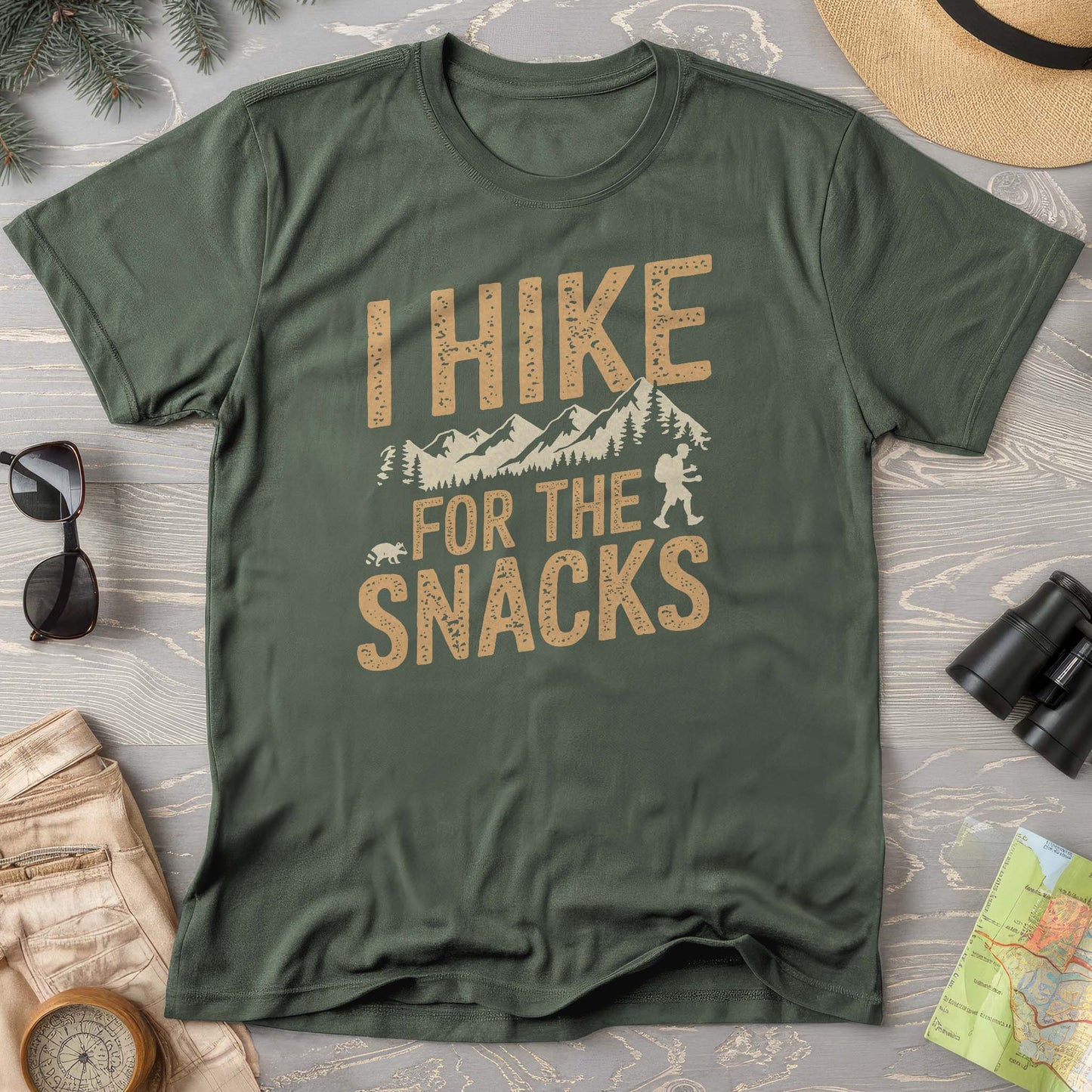 I Hike for the Snacks Comfort Colors T-Shirt