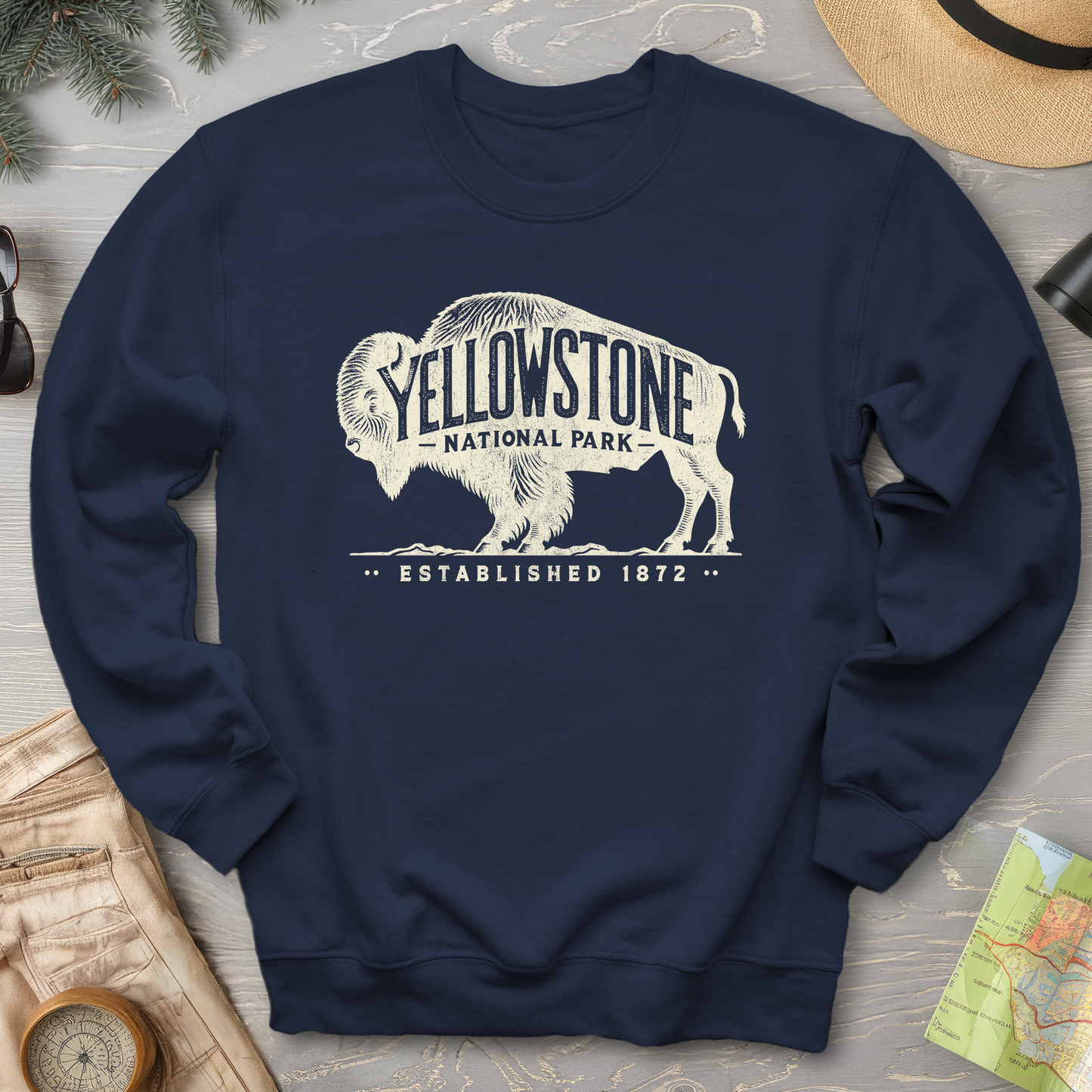 Yellowstone National Park "Vintage Buffalo" Sweatshirt