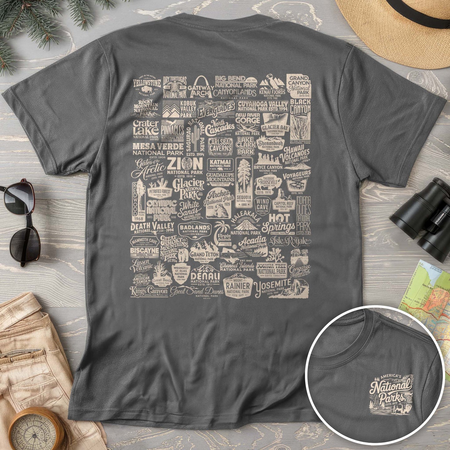 63 Vintage Parks Front/Back Print T-Shirt