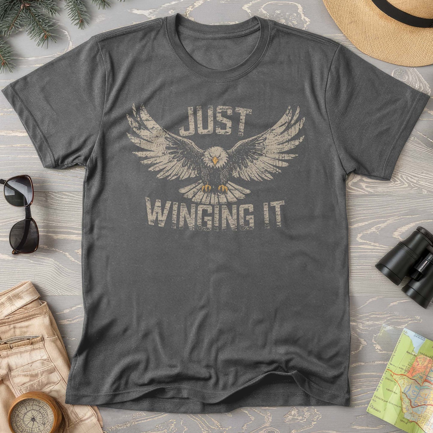 Just Winging It Distressed Comfort Colors T-Shirt