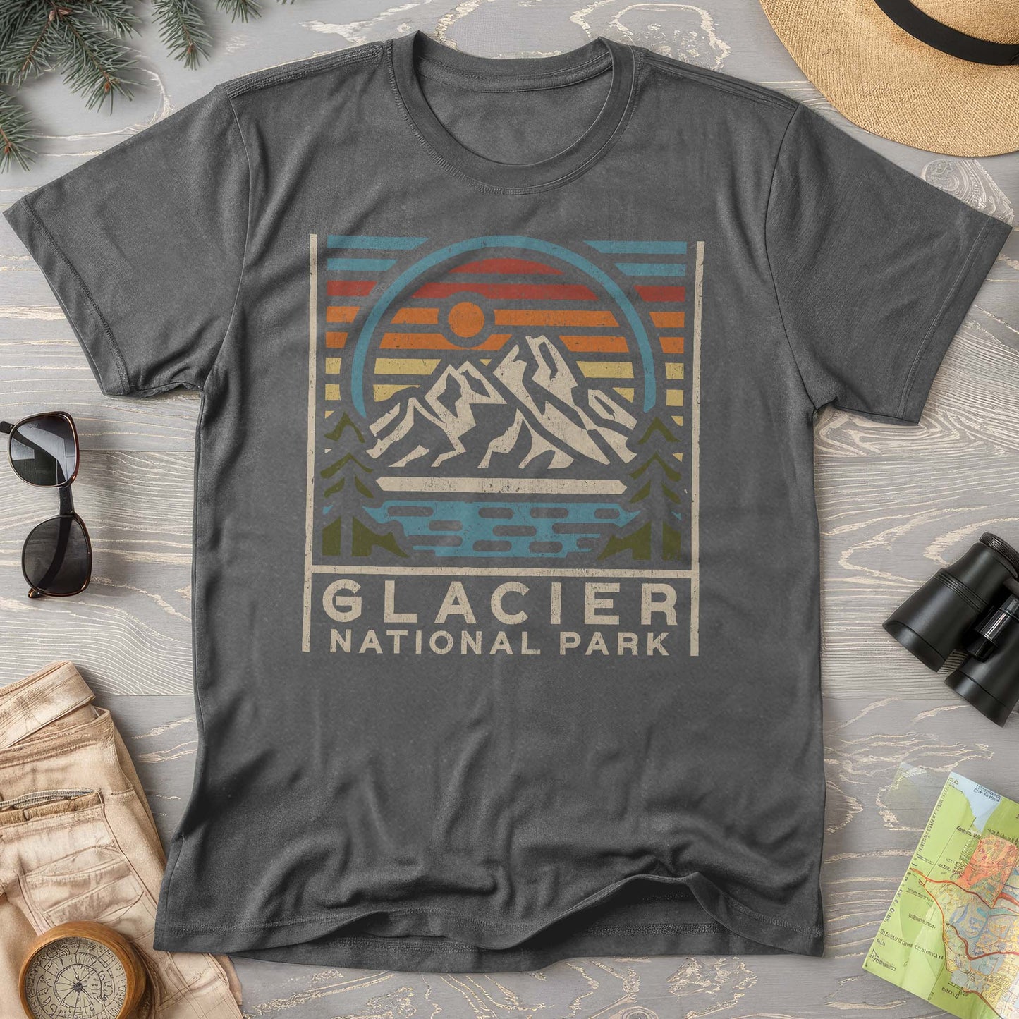 Glacier National Park "Vintage Sunset" Comfort Colors T-Shirt