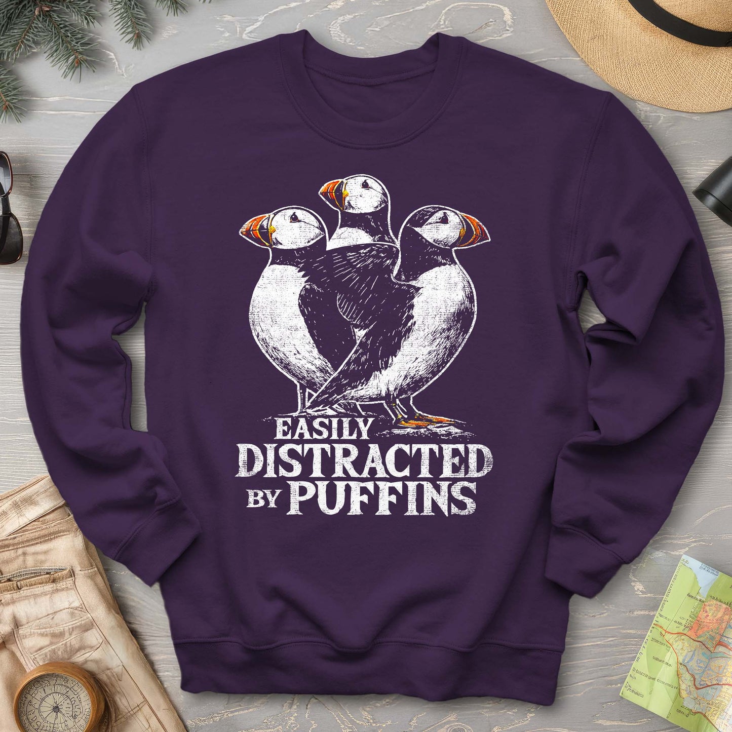Easily Distracted By Puffins Sweatshirt
