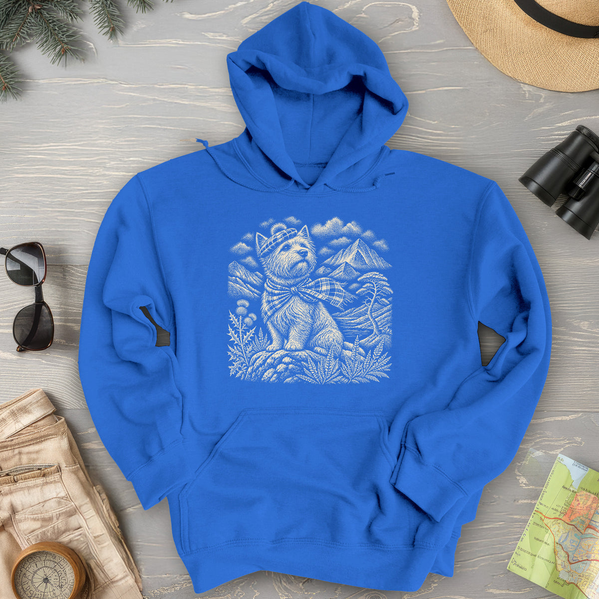 Highland Westie Plaid Hoodie