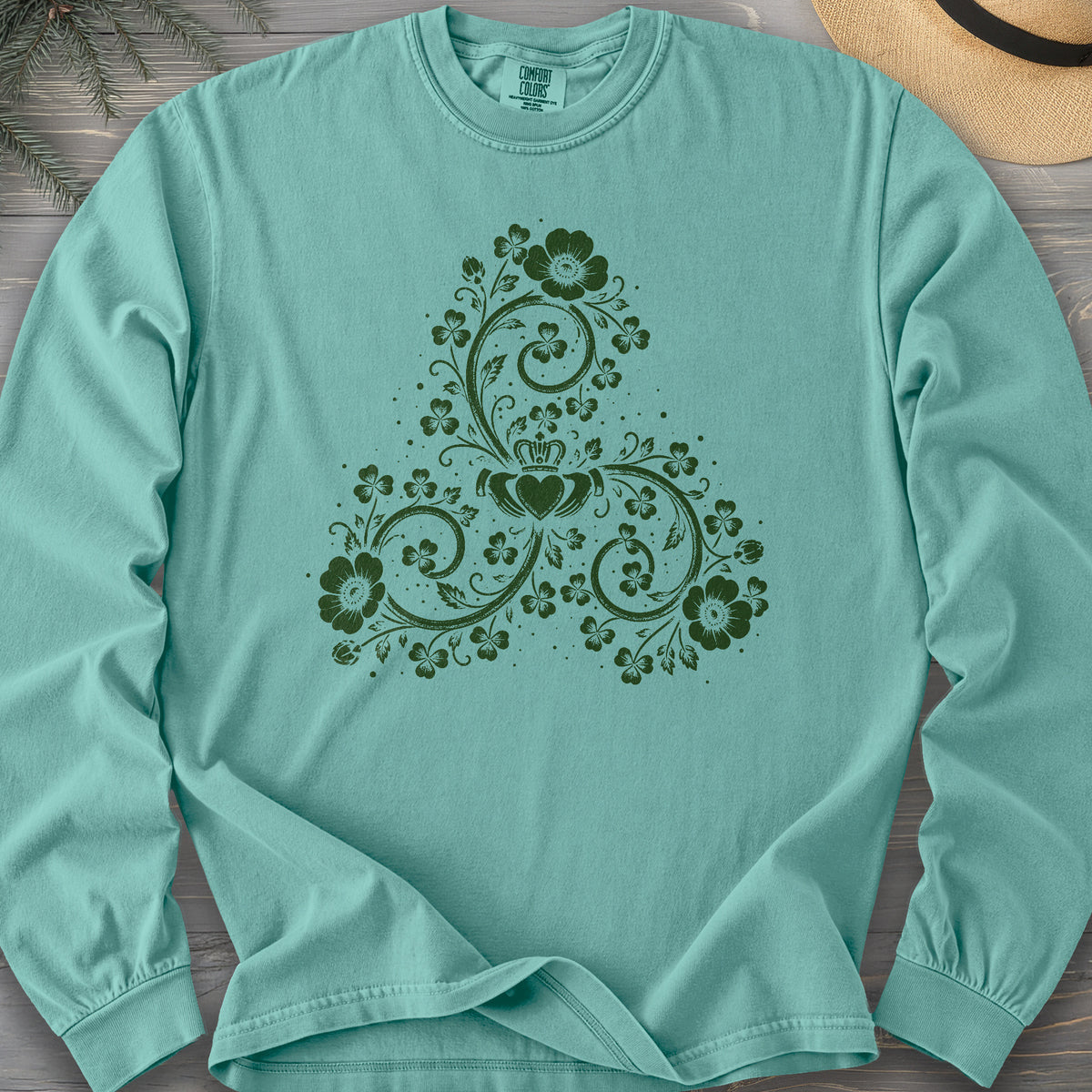 Triskele Shamrock Spiral Comfort Colors 6014 Long Sleeve