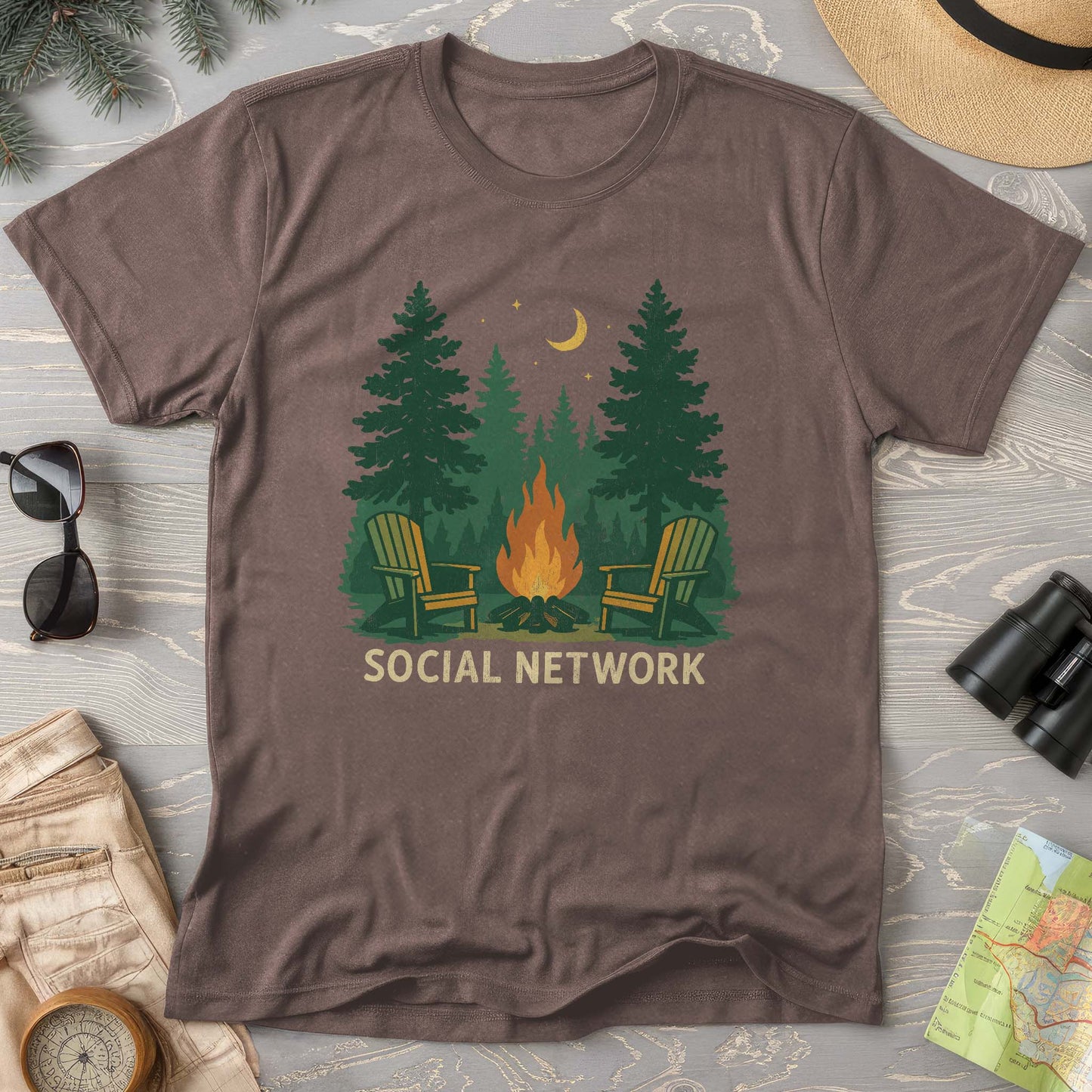 Camping "Social Network" T-Shirt
